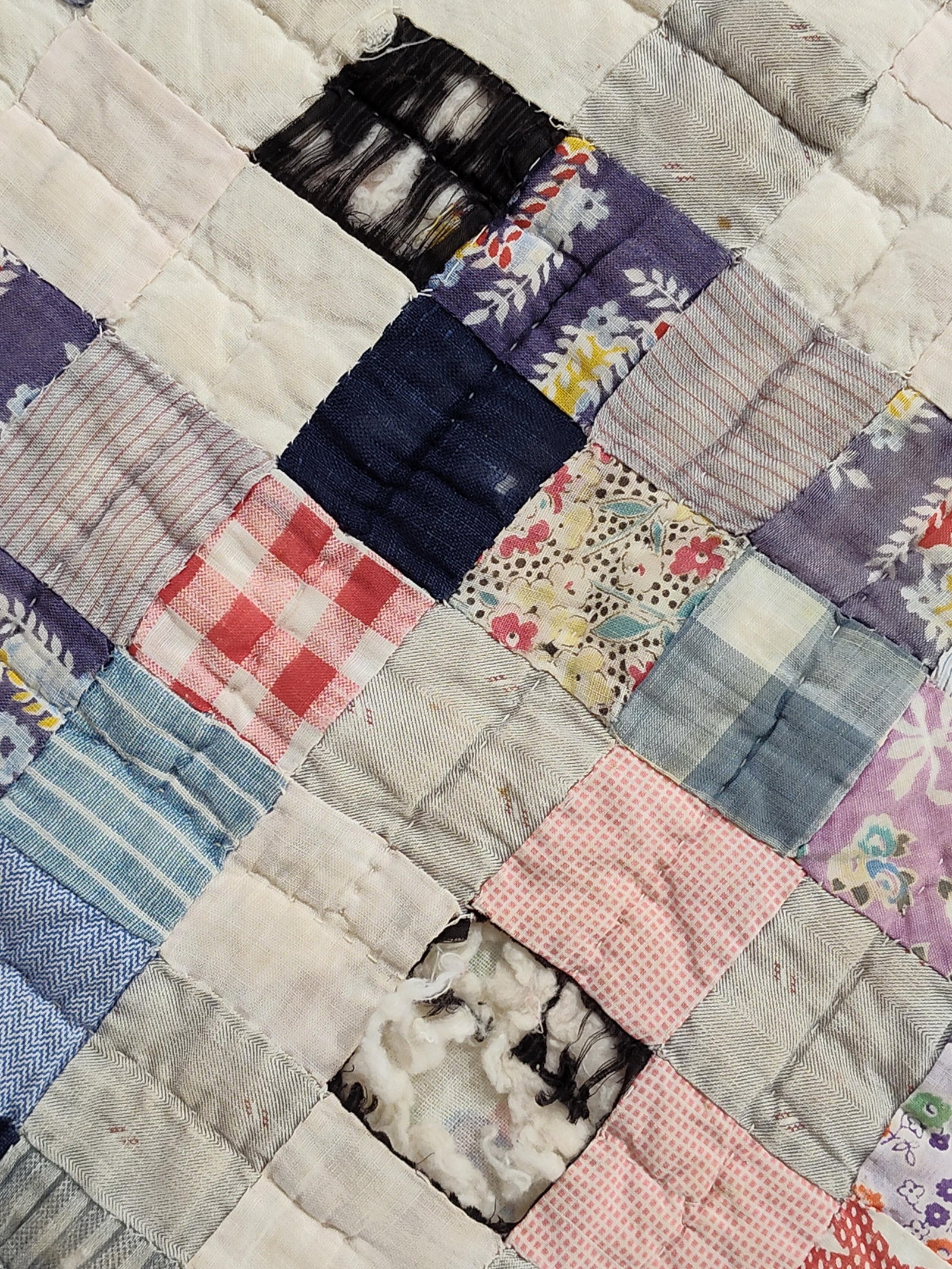 Trip Around the World Feed Sack Patchwork Quilt - 3