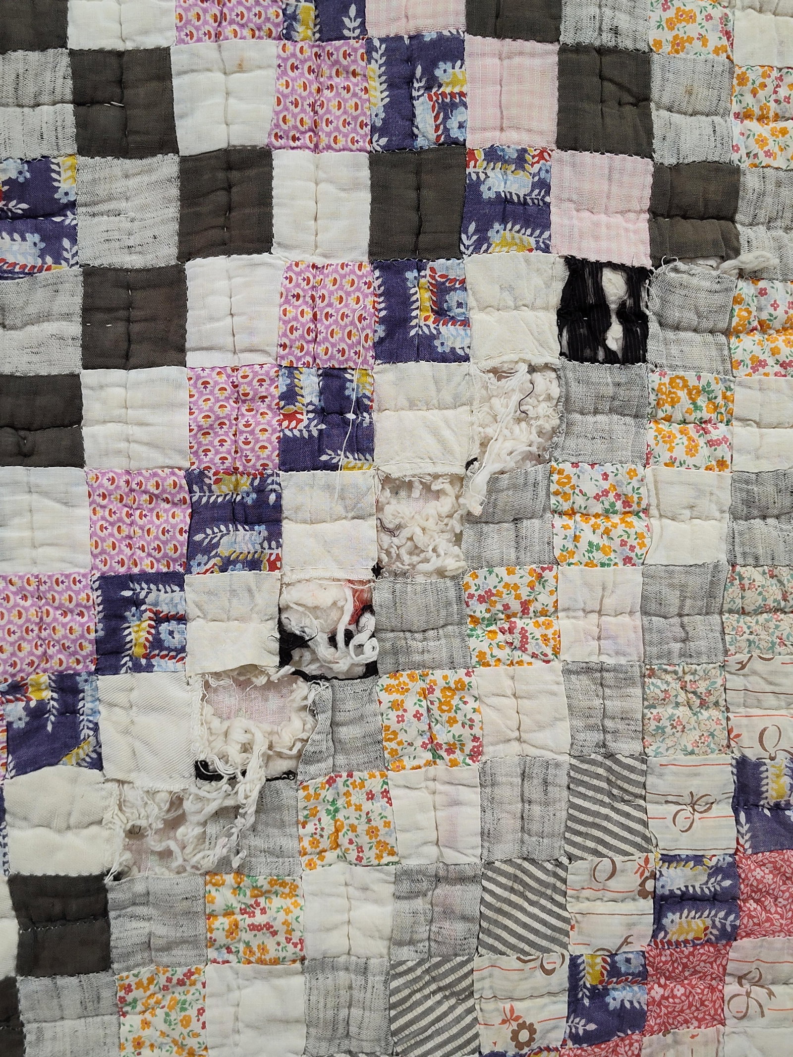 Trip Around the World Feed Sack Patchwork Quilt - 5