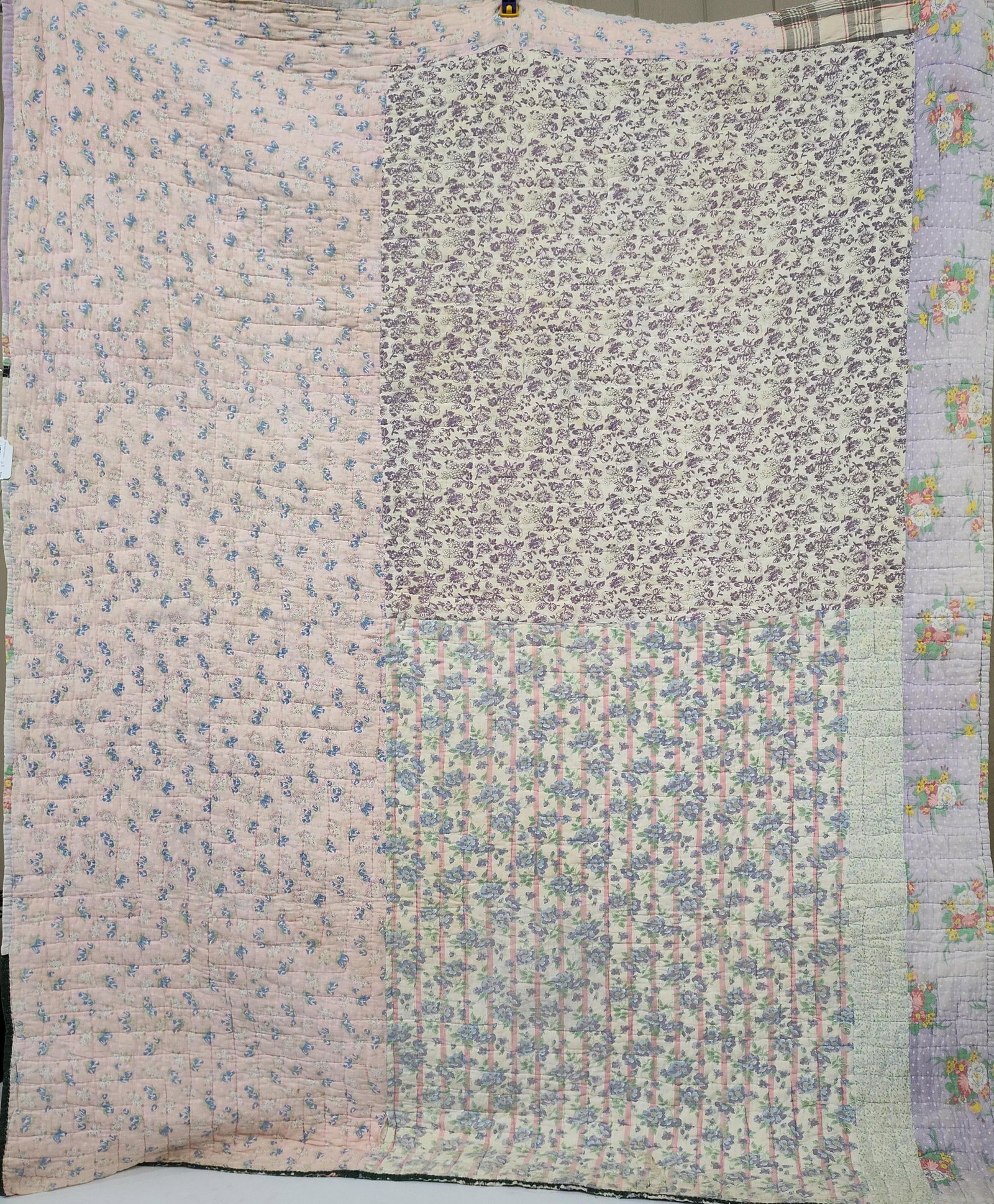 Trip Around the World Feed Sack Patchwork Quilt - 7