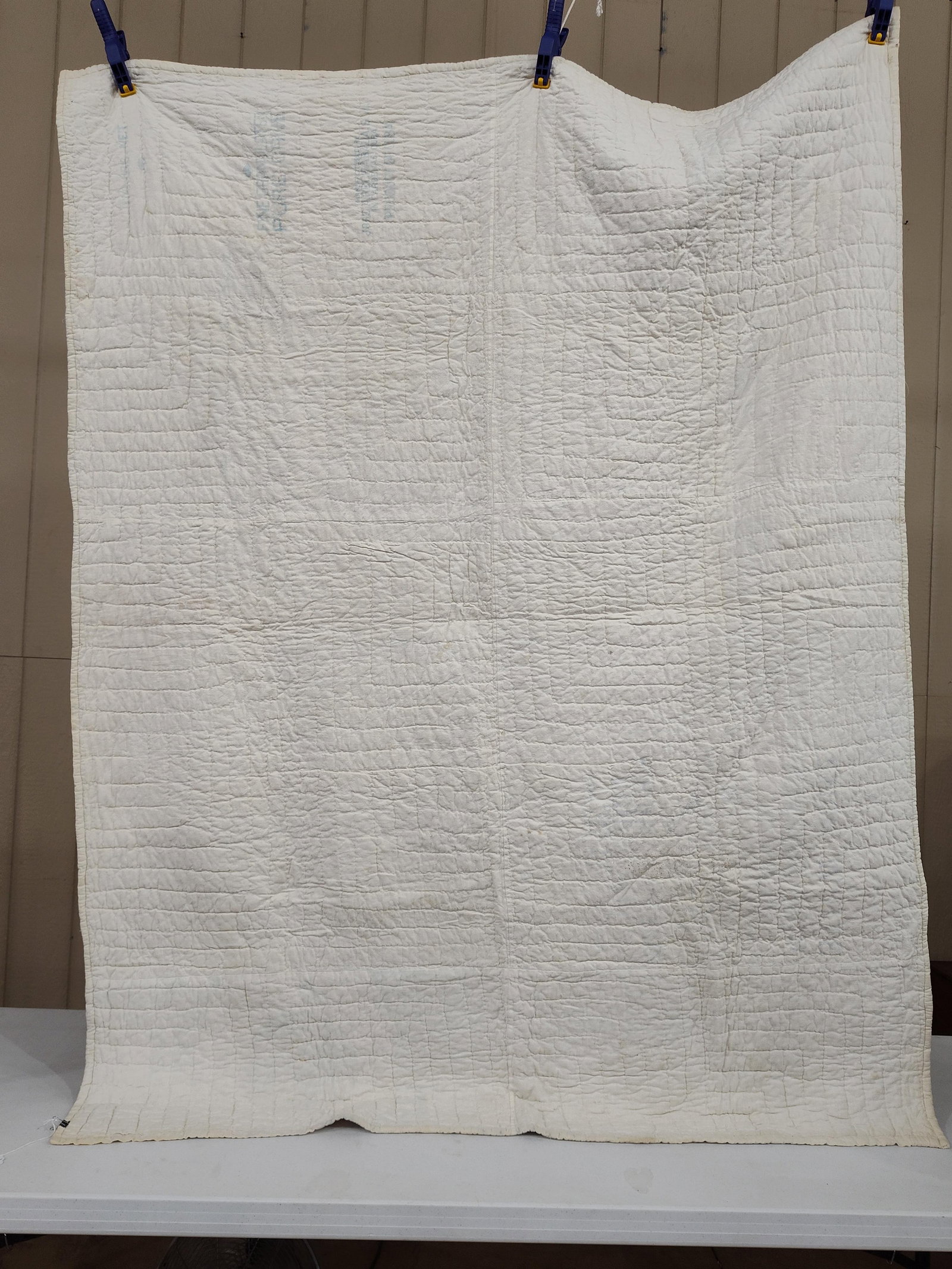 American Hand Quilted Patchwork Quilt, Grain Sack - 4