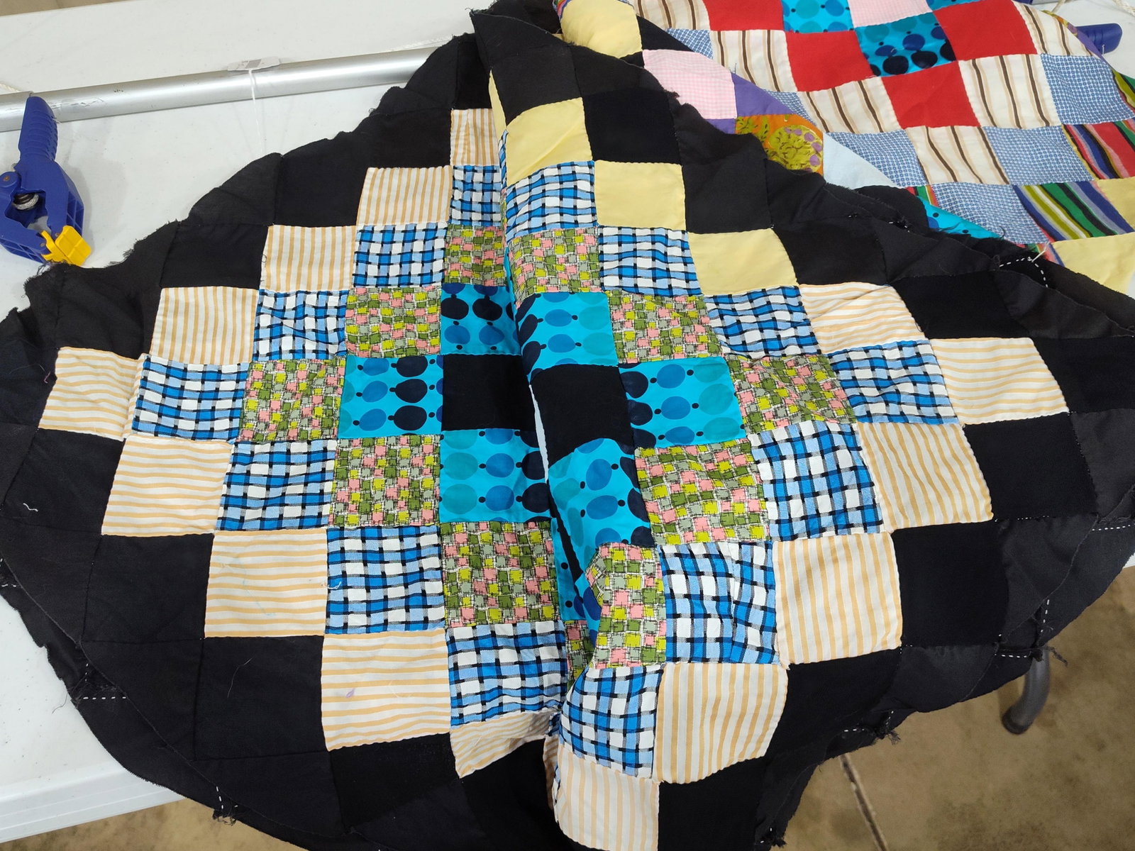 Mid C. Handmade Patchwork Scrap Quilt Top - 3