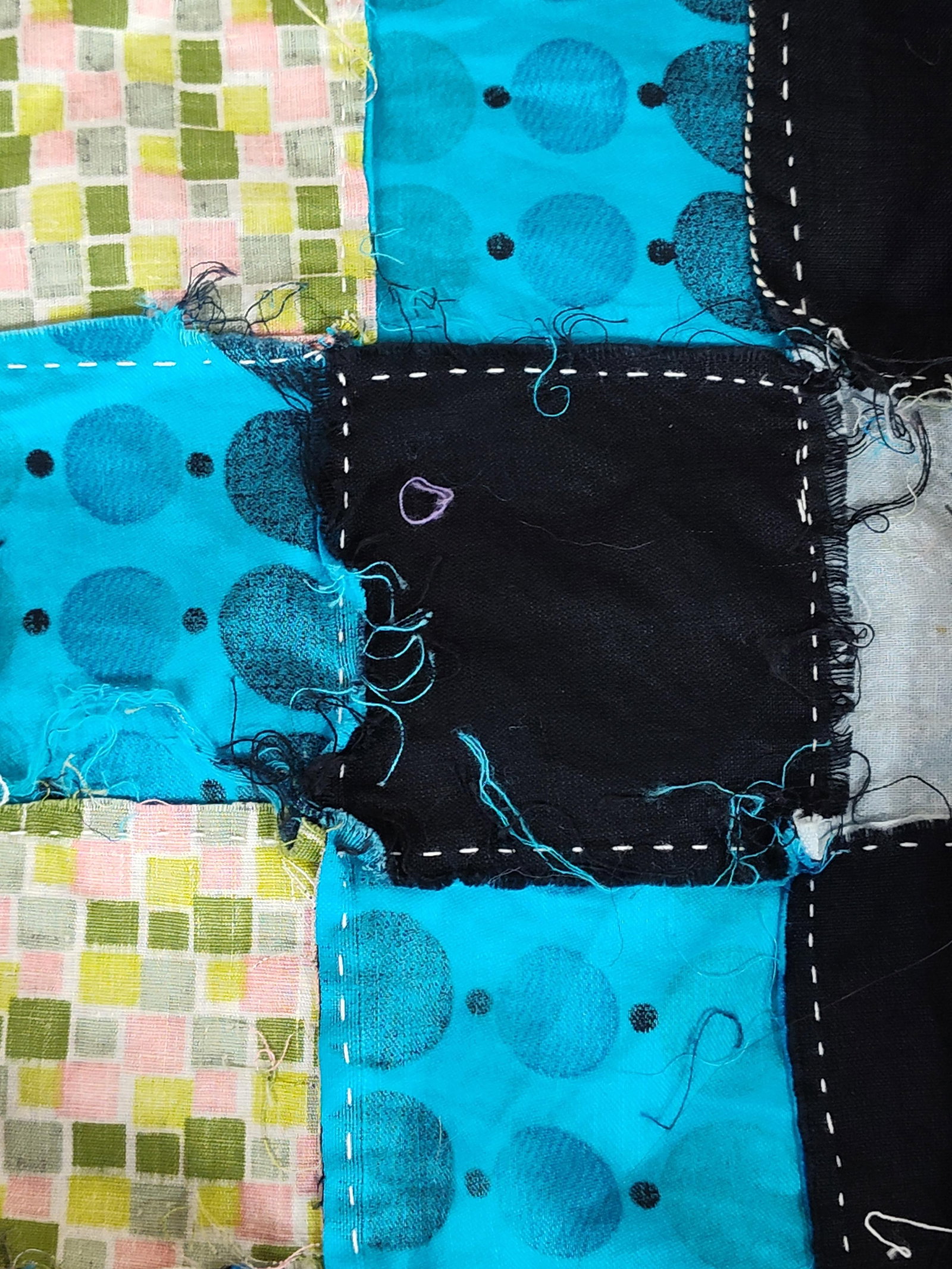 Mid C. Handmade Patchwork Scrap Quilt Top - 4