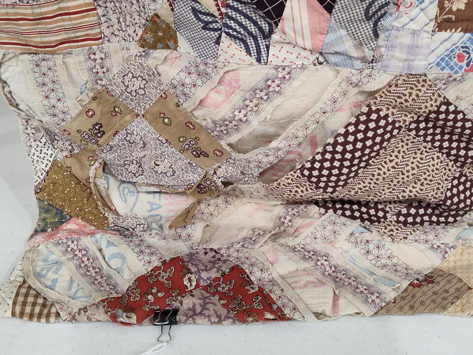 Double-Sided Pinwheel Patchwork Quilt w/ Feed Sack - 7