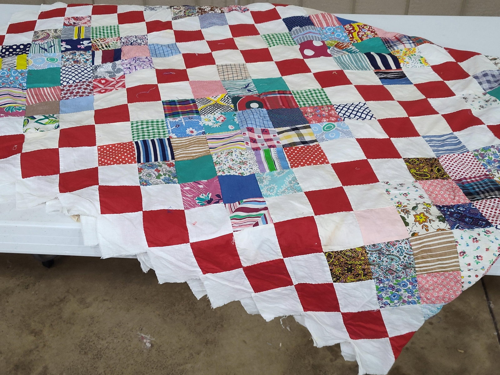 American Patchwork Quilt Top, c. 1940-50 - 4