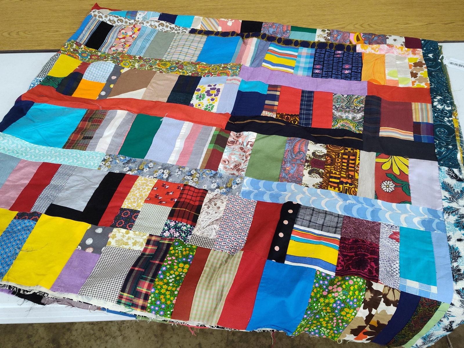 Mid-20th C. Strip-Pieced Patchwork Quilt Top - 2