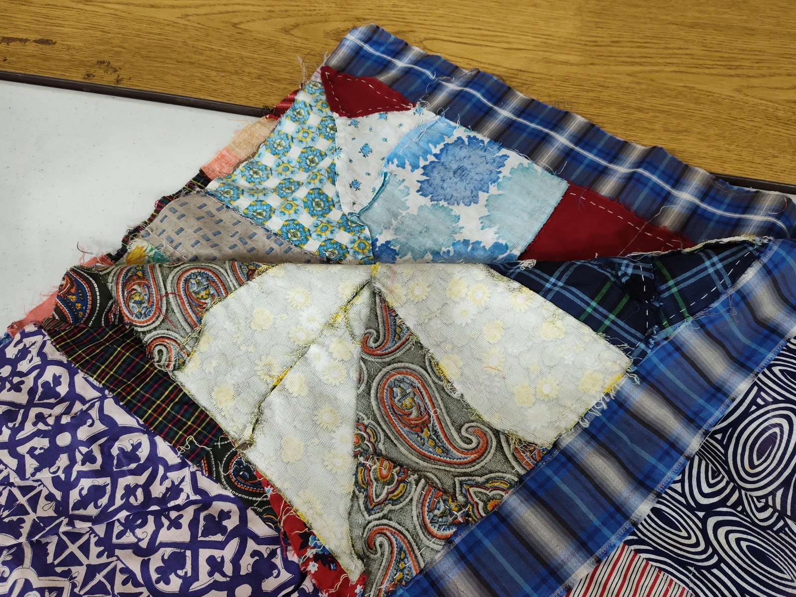 Mid-20th Century Scrap Patchwork Quilt Top - 4