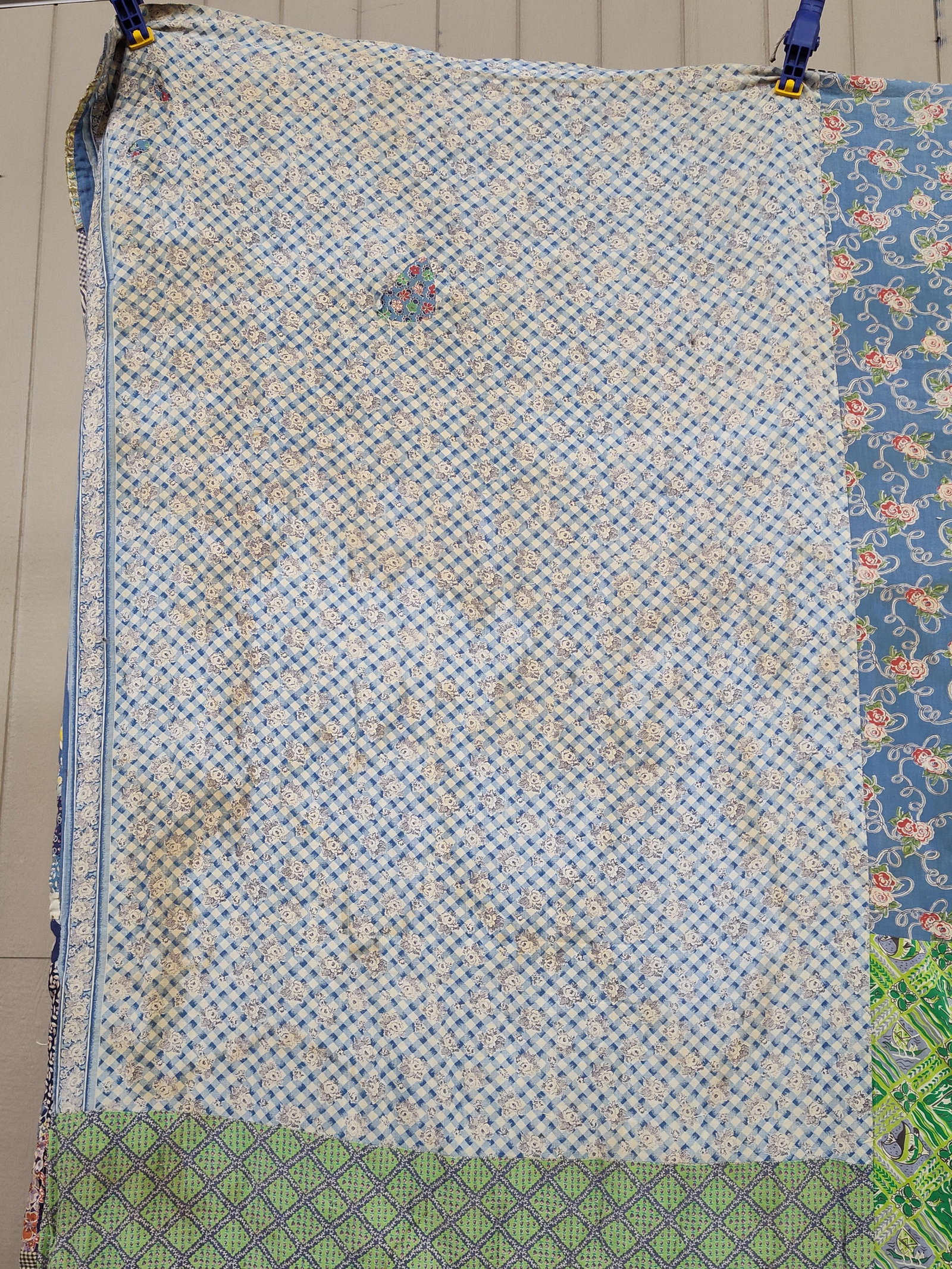 American Pinwheel Patchwork Quilt, Mid-20th C - 5