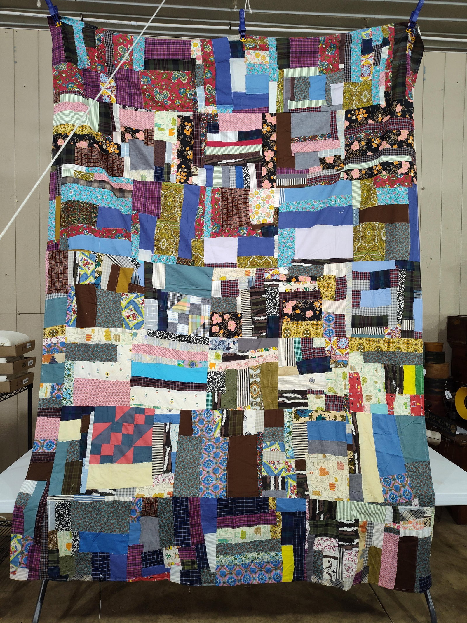 American Scrappy Patchwork Crazy Quilt - 2