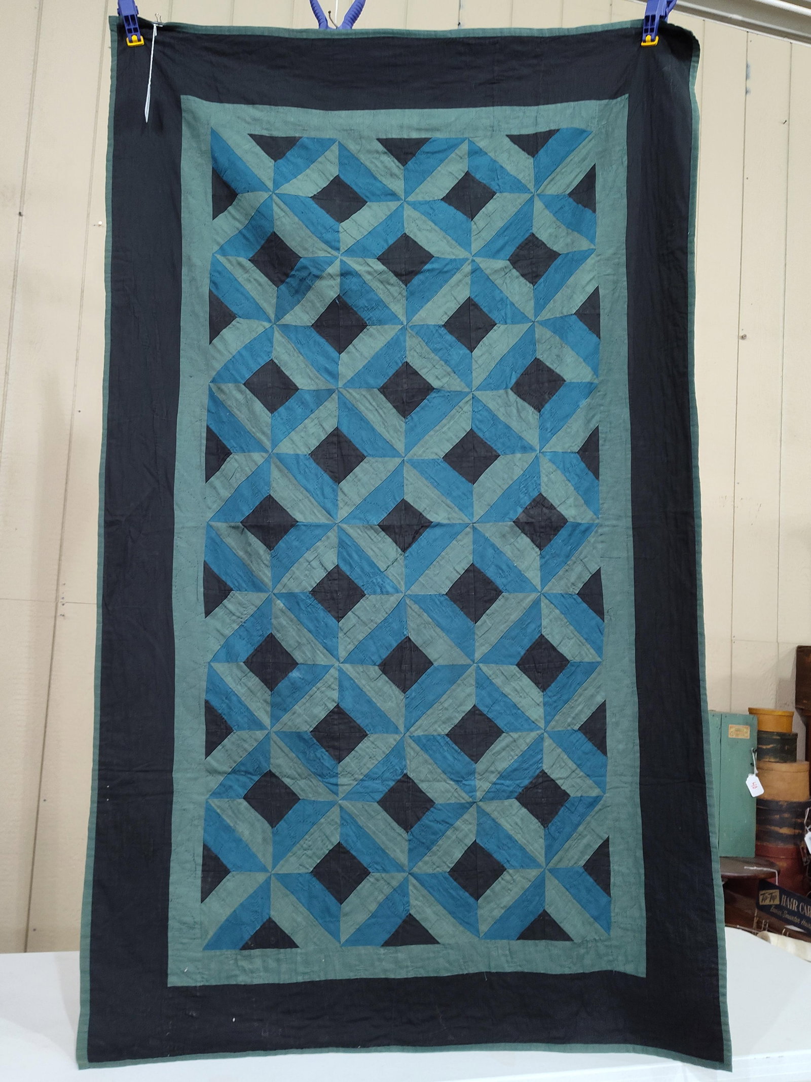 Cotton Patchwork Quilt, Ocean Waves Pattern - 2