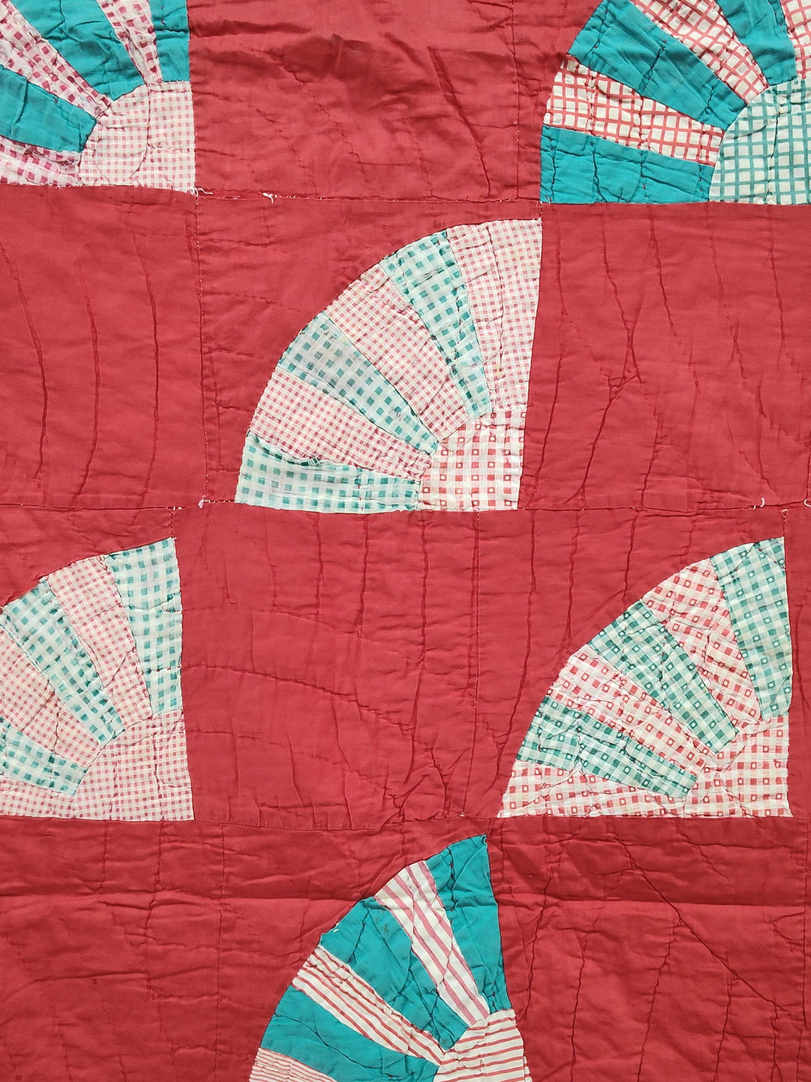 American Grandmother's Fan Pattern Cotton Quilt (1 of 9)