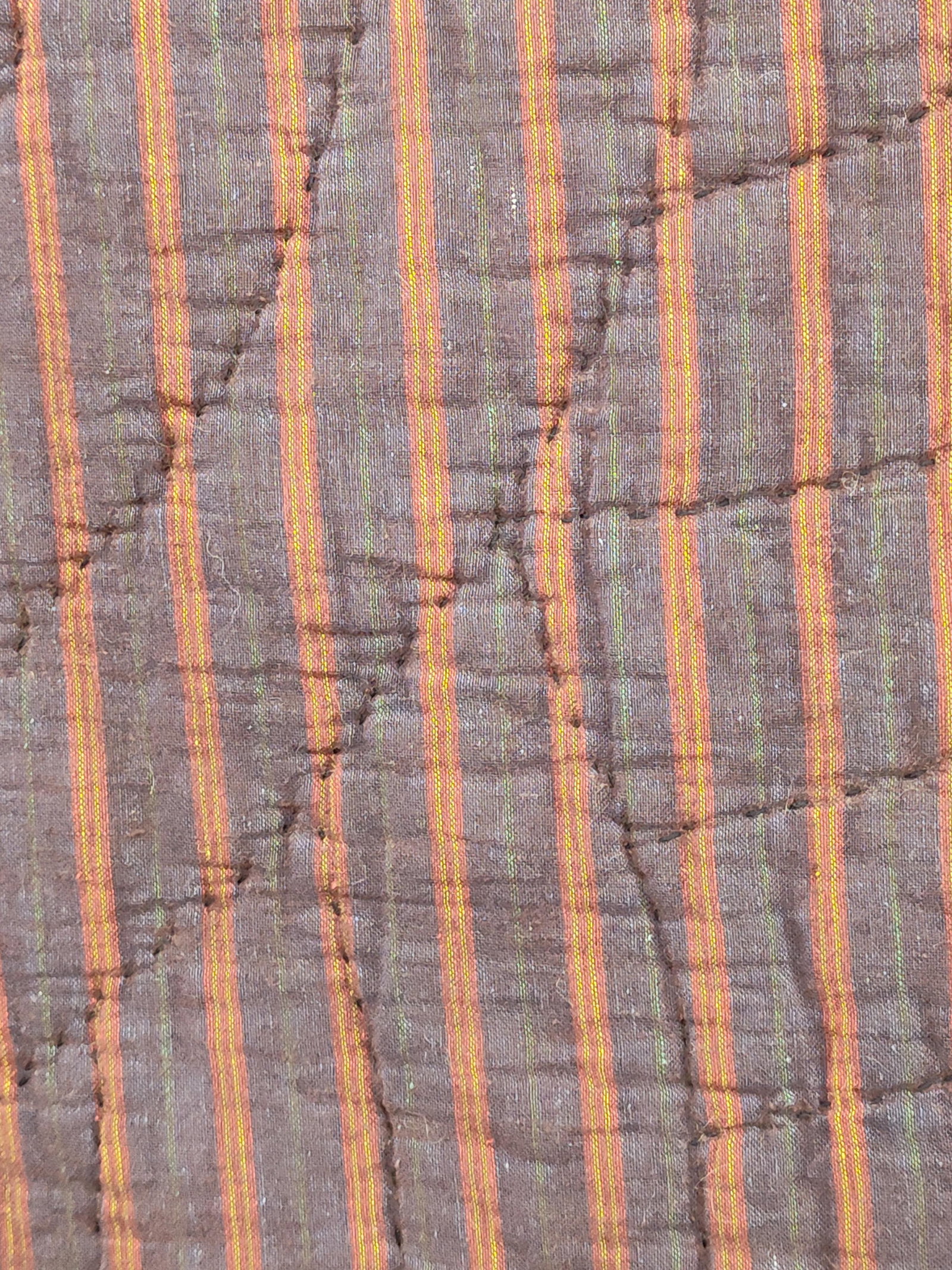 Hand-Quilted Nine Patch Variation Scrap Quilt - 5