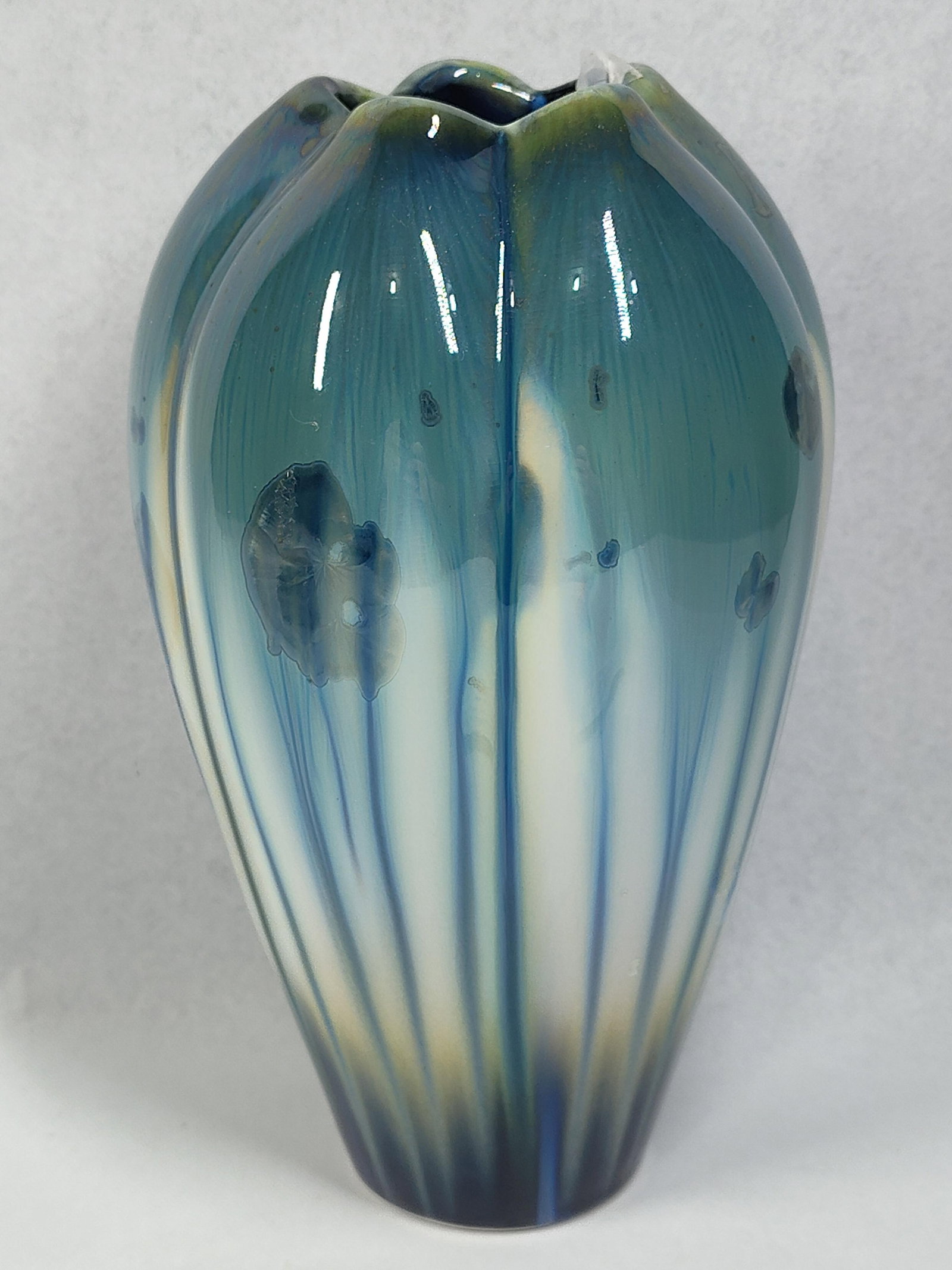 Bill Campbell Signed Crystalline Vase (1 of 4)