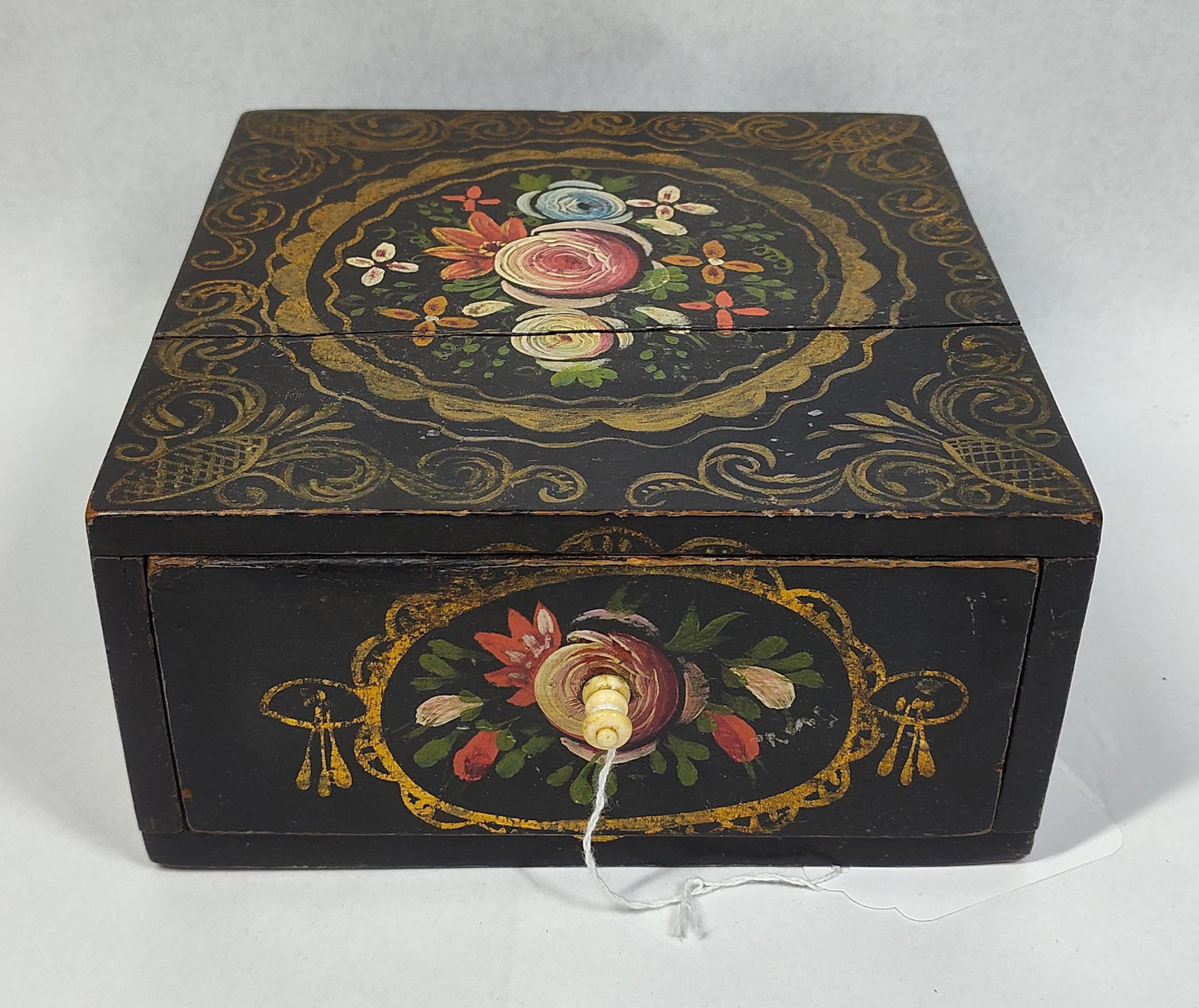 American Folk Art Painted Floral Chest (1 of 7)