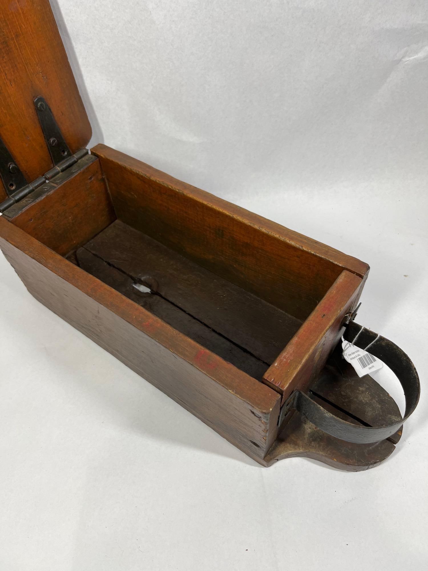 Primitive Red Wood implement tool Box - 2