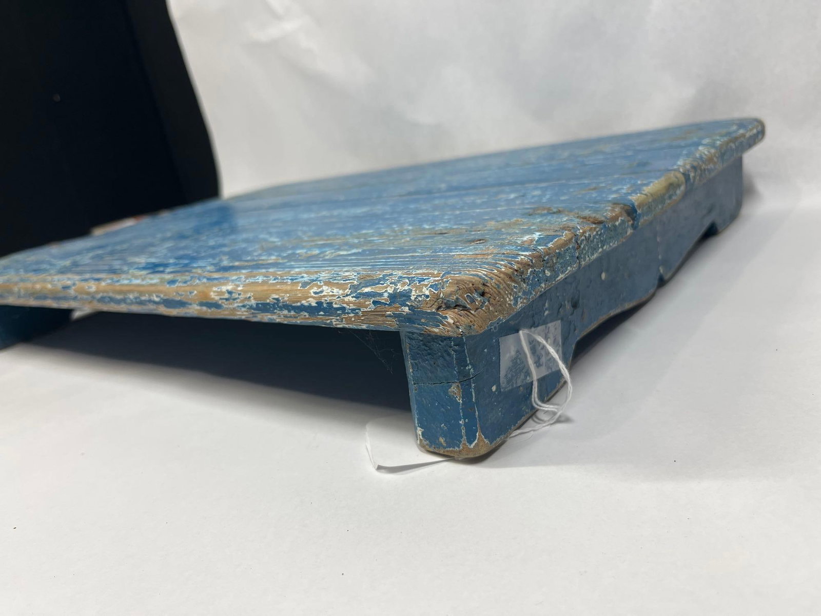 Primitive Blue Painted Plank Footstool - 3