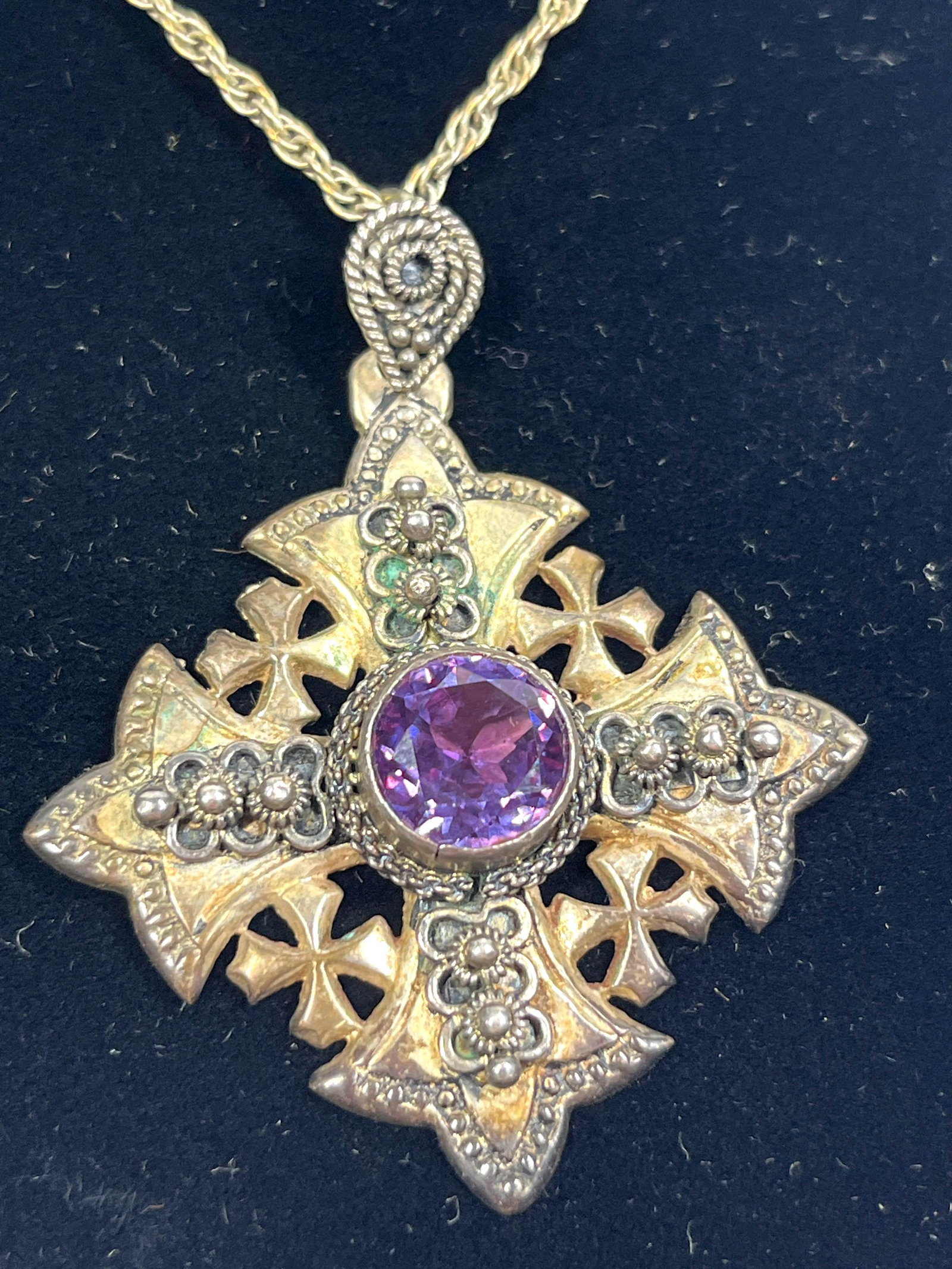 Jerusalem 950 Silver Purple Gem Set - 2