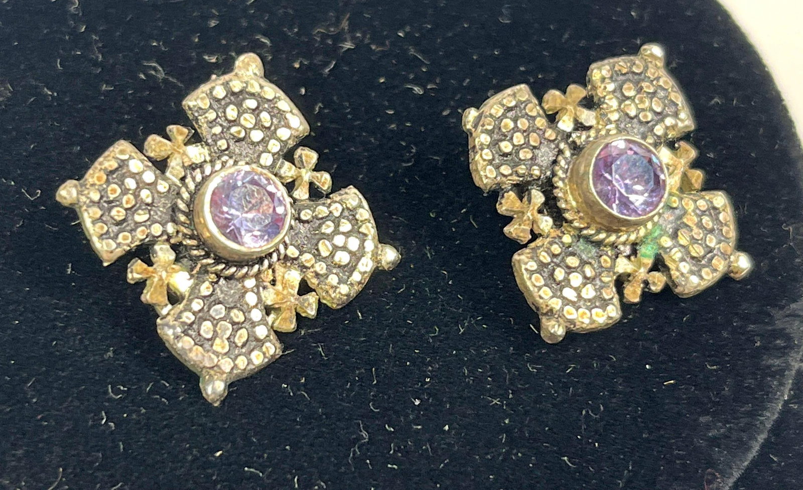 Jerusalem 950 Silver Purple Gem Set - 4