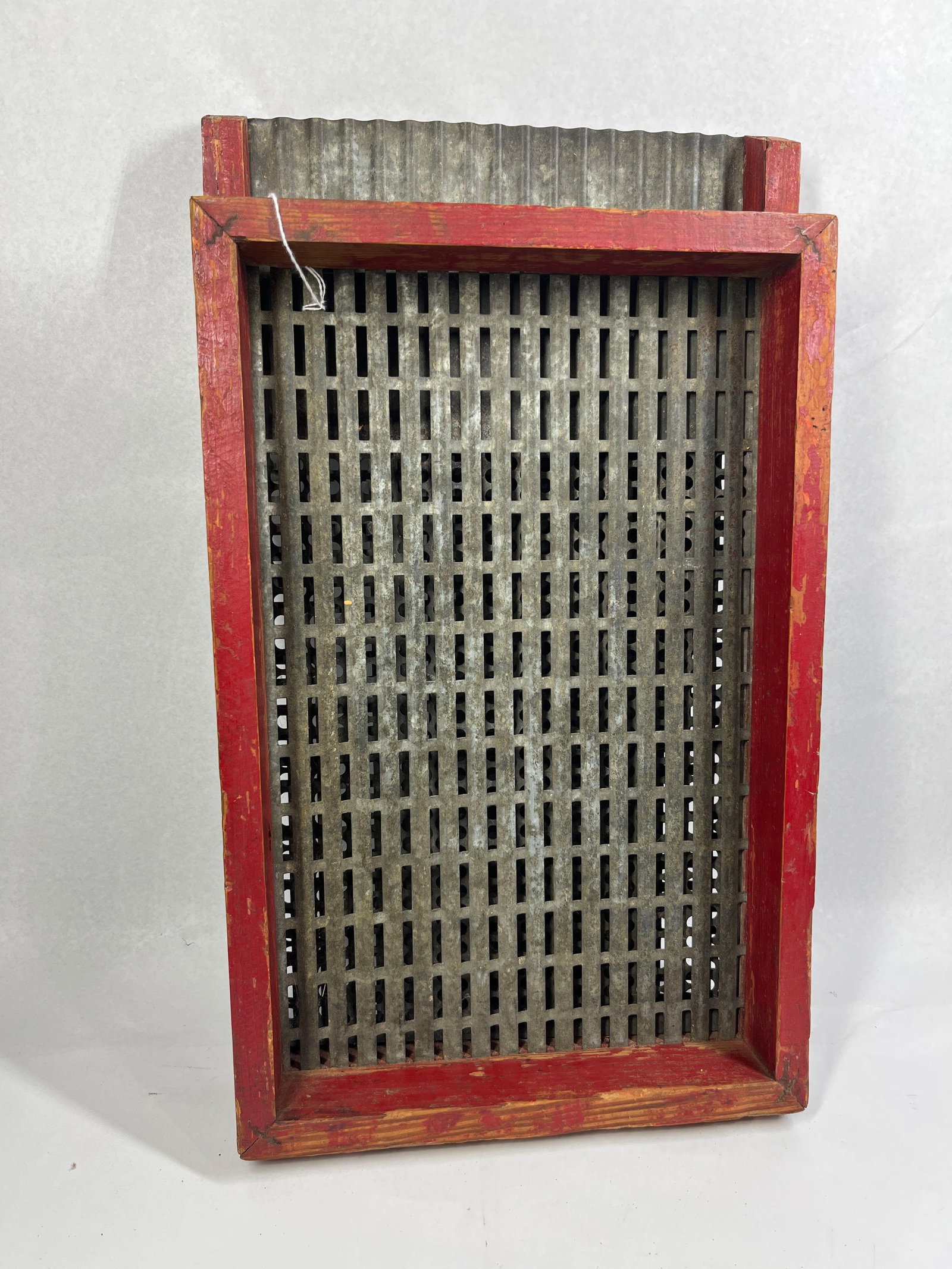 Wood & Tin Corn Seed Sorter, Red Paint (1 of 3)