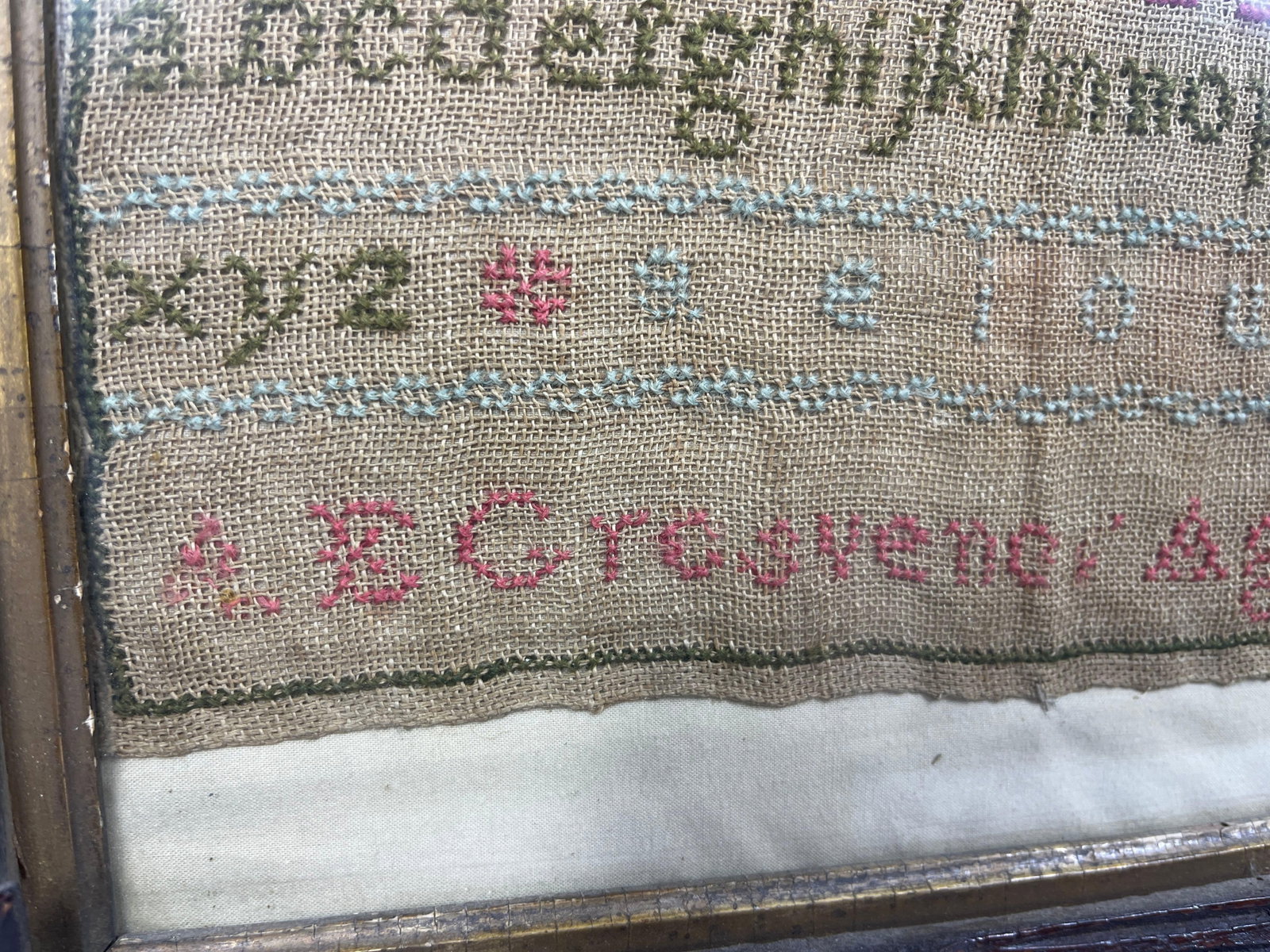 A. E. Grosvenor Needlework Sampler 1823 - 3