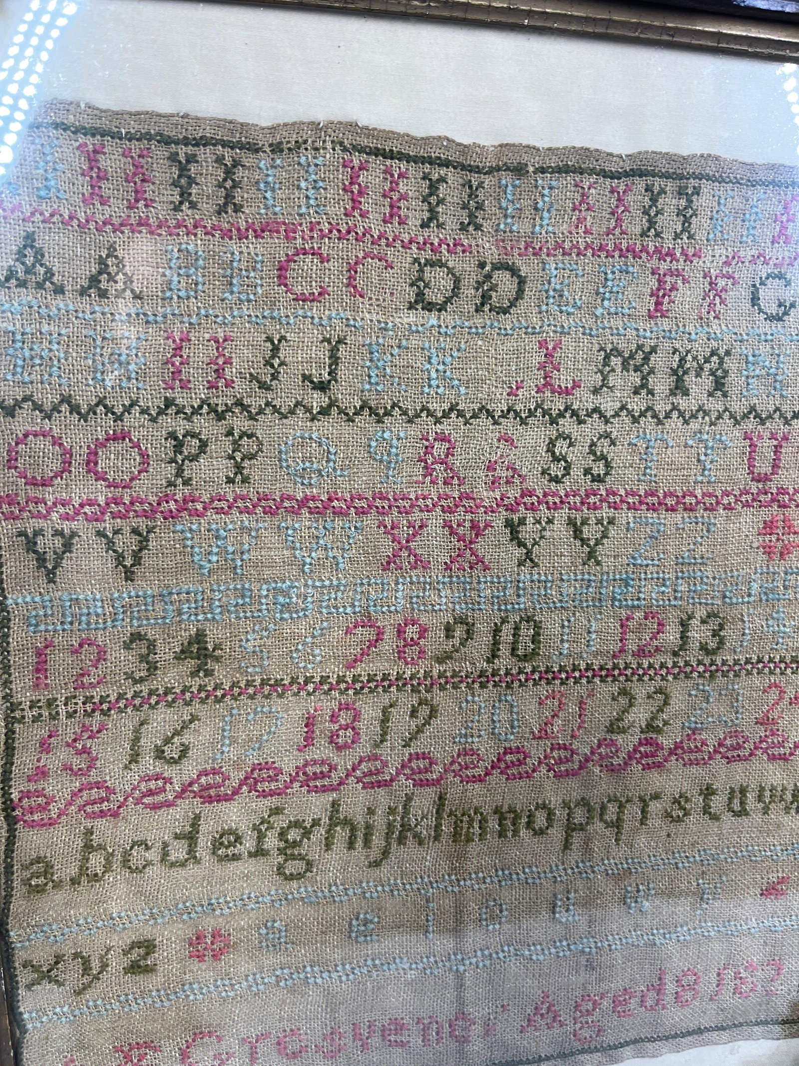A. E. Grosvenor Needlework Sampler 1823 - 6