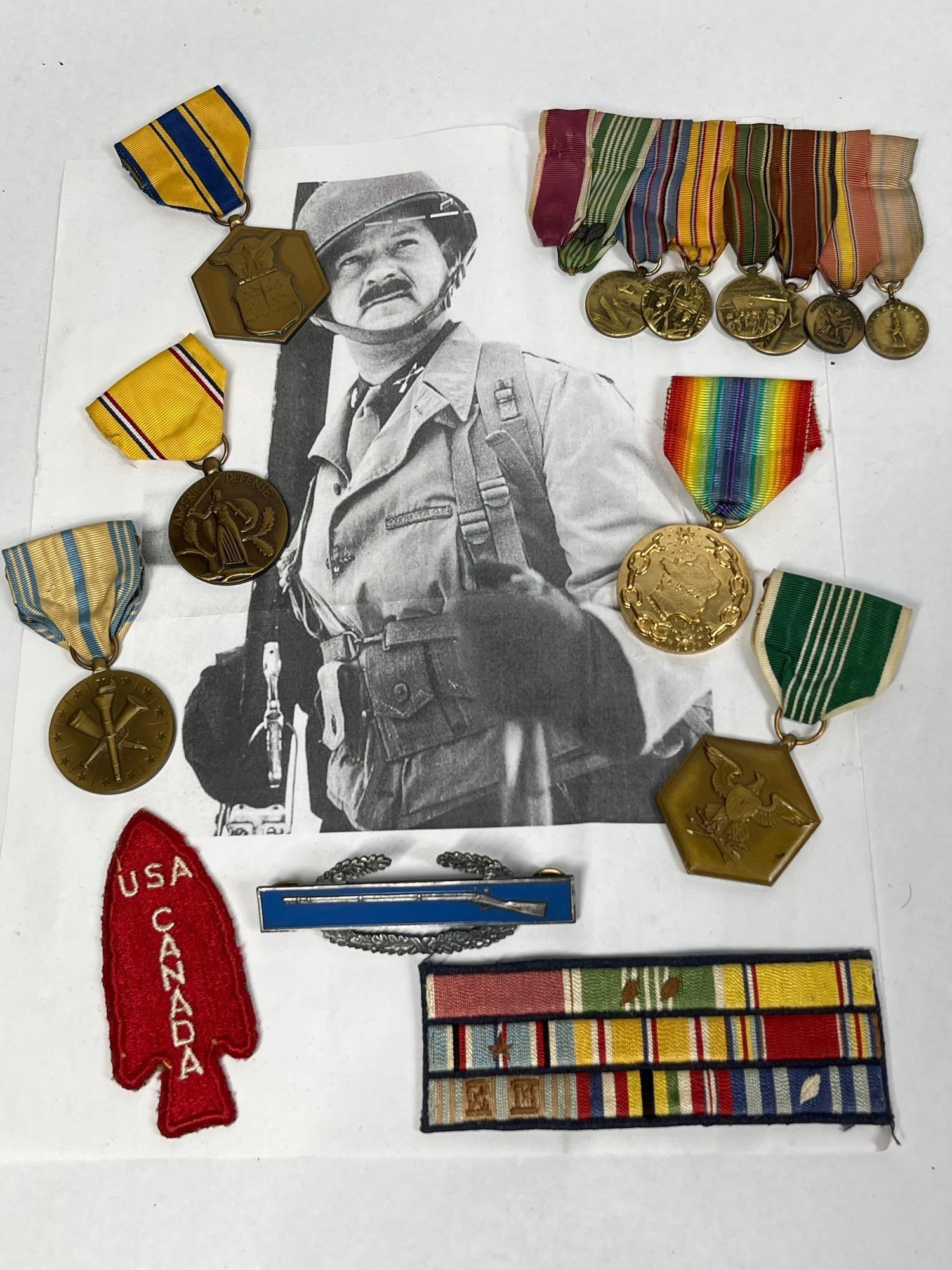 A Named World War II and Korean War First Special Service Force Medal and Insignia Grouping for: A comprehensive military memorabilia collection attributed to Gerald E. Rodehaver, documenting service in both the United States Army during World War II and the United States Air Force in the post-wa