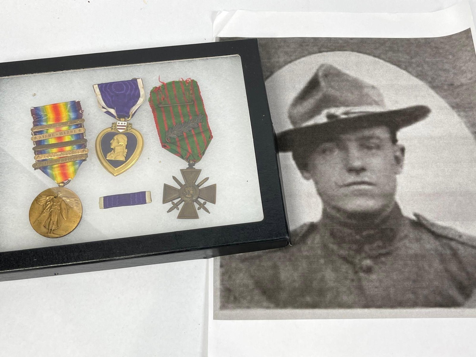 A Group of World War I US Army Medals and Photograph Attributed to John J. Gallagher (1 of 9)