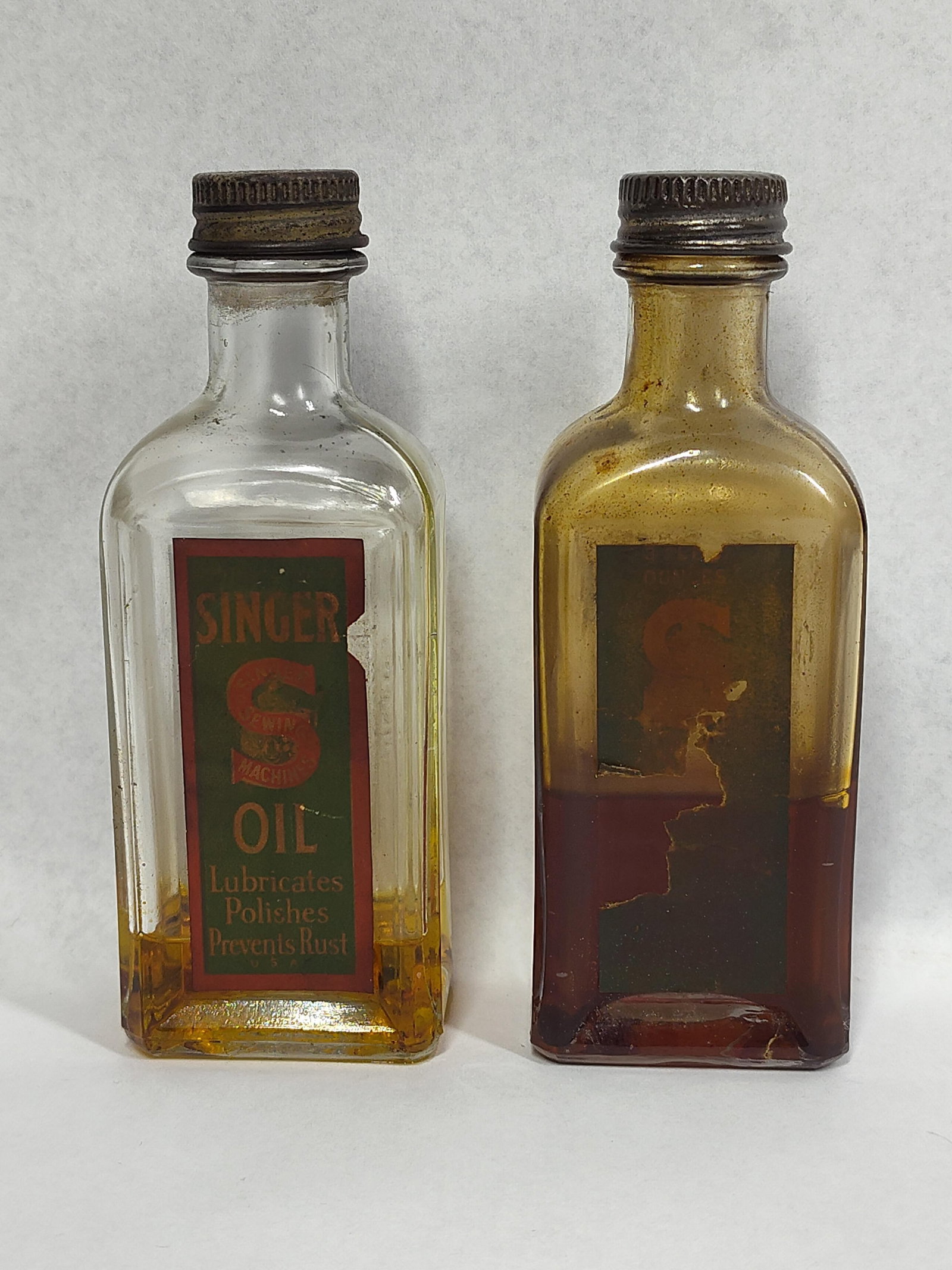 Pair Singer Sewing Machine Oil Bottles (1 of 3)