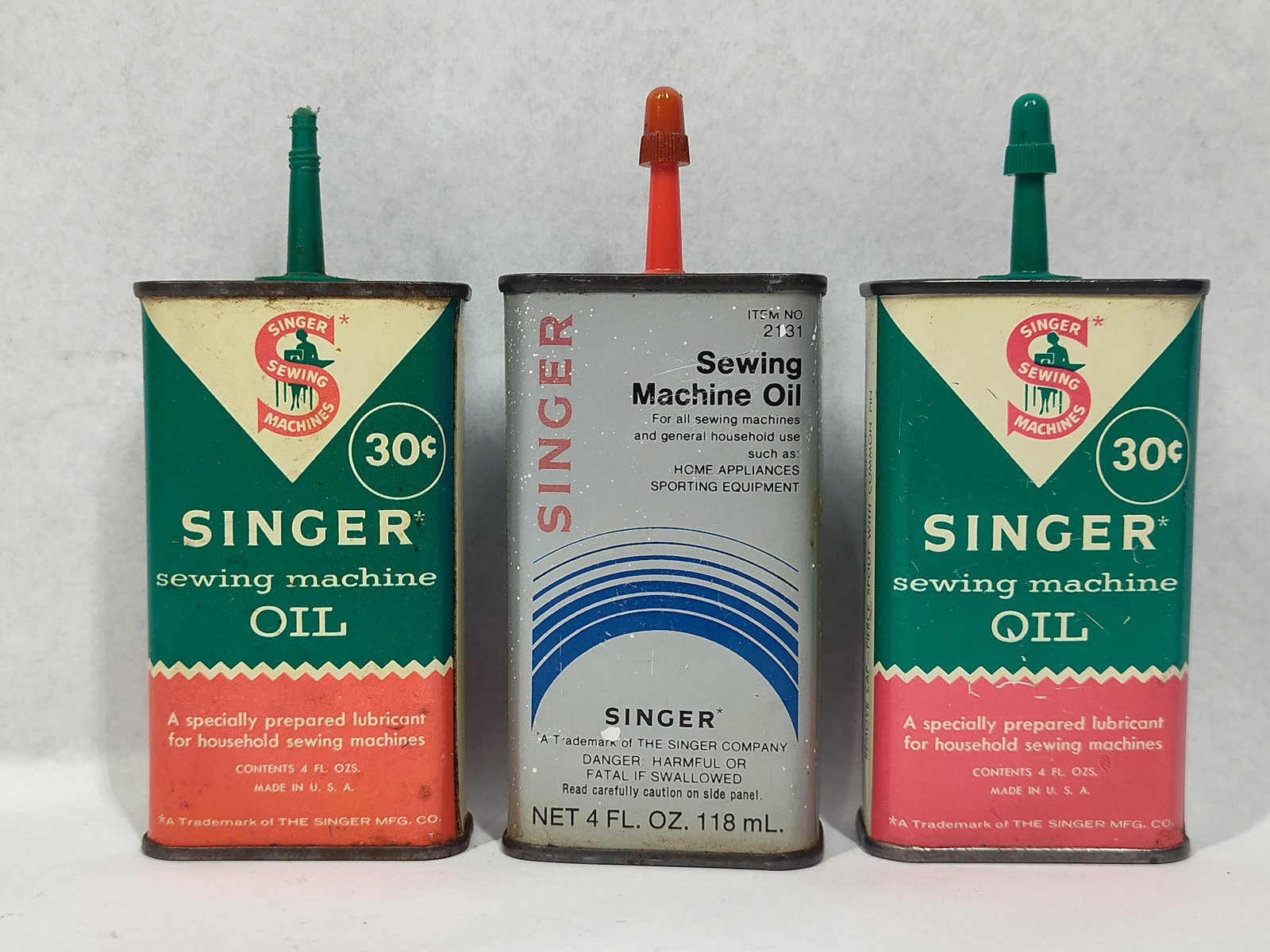 Trio Singer Sewing Machine Oil Cans (1 of 3)