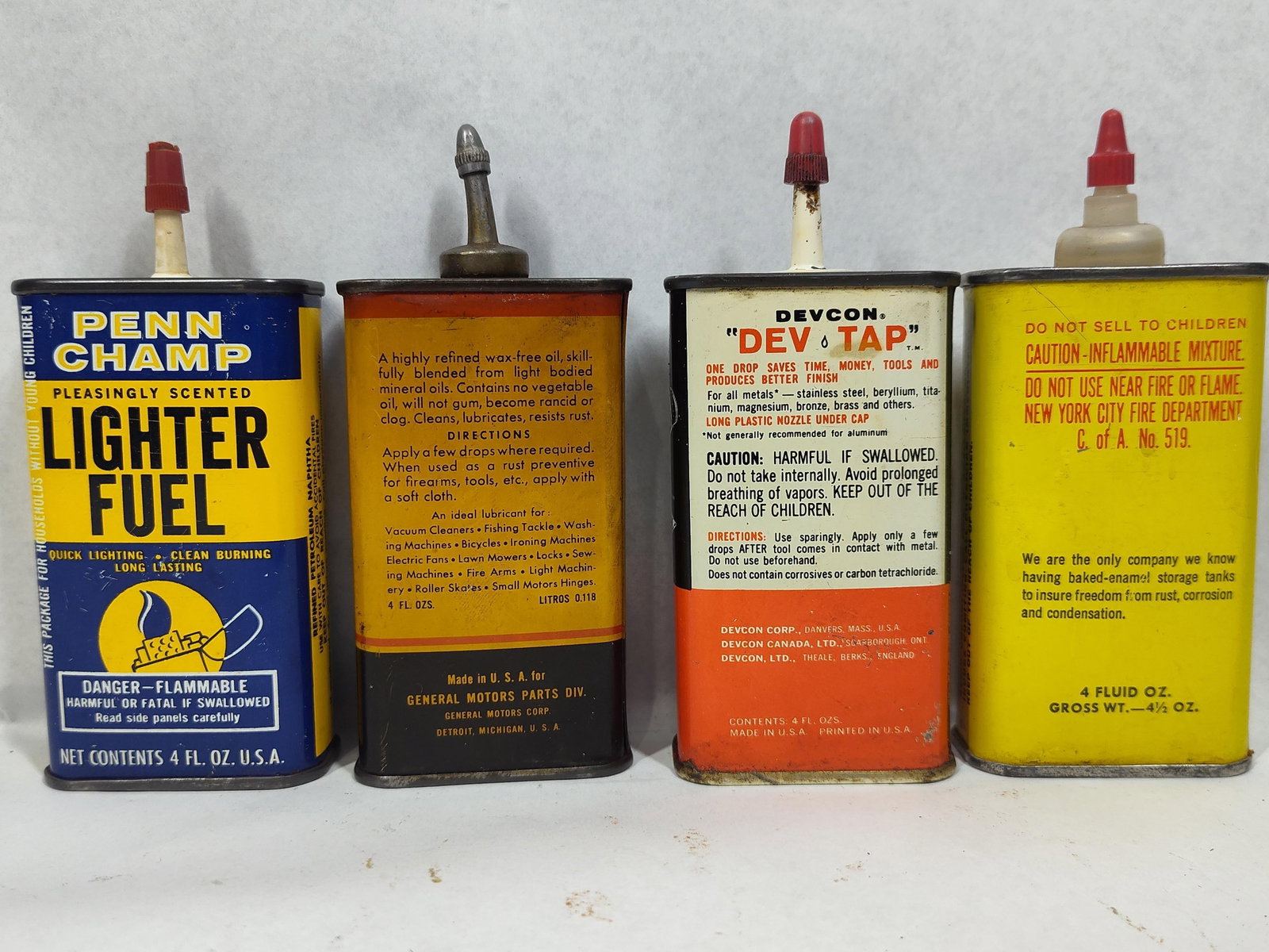 GM, Penn Champ, Devcon & Red Devil Cans - 2
