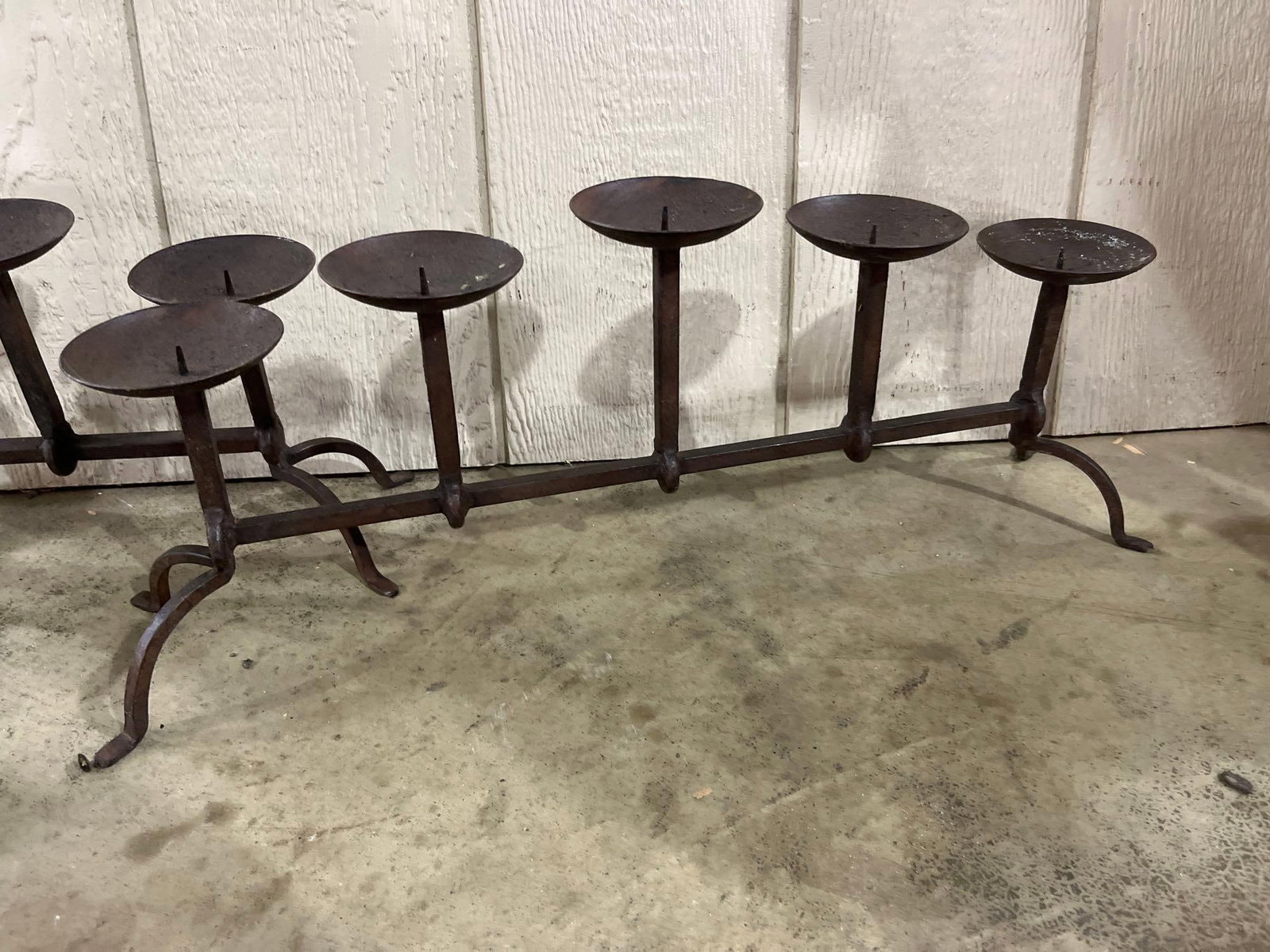 Three Wrought Iron Pricket Candelabras - 2