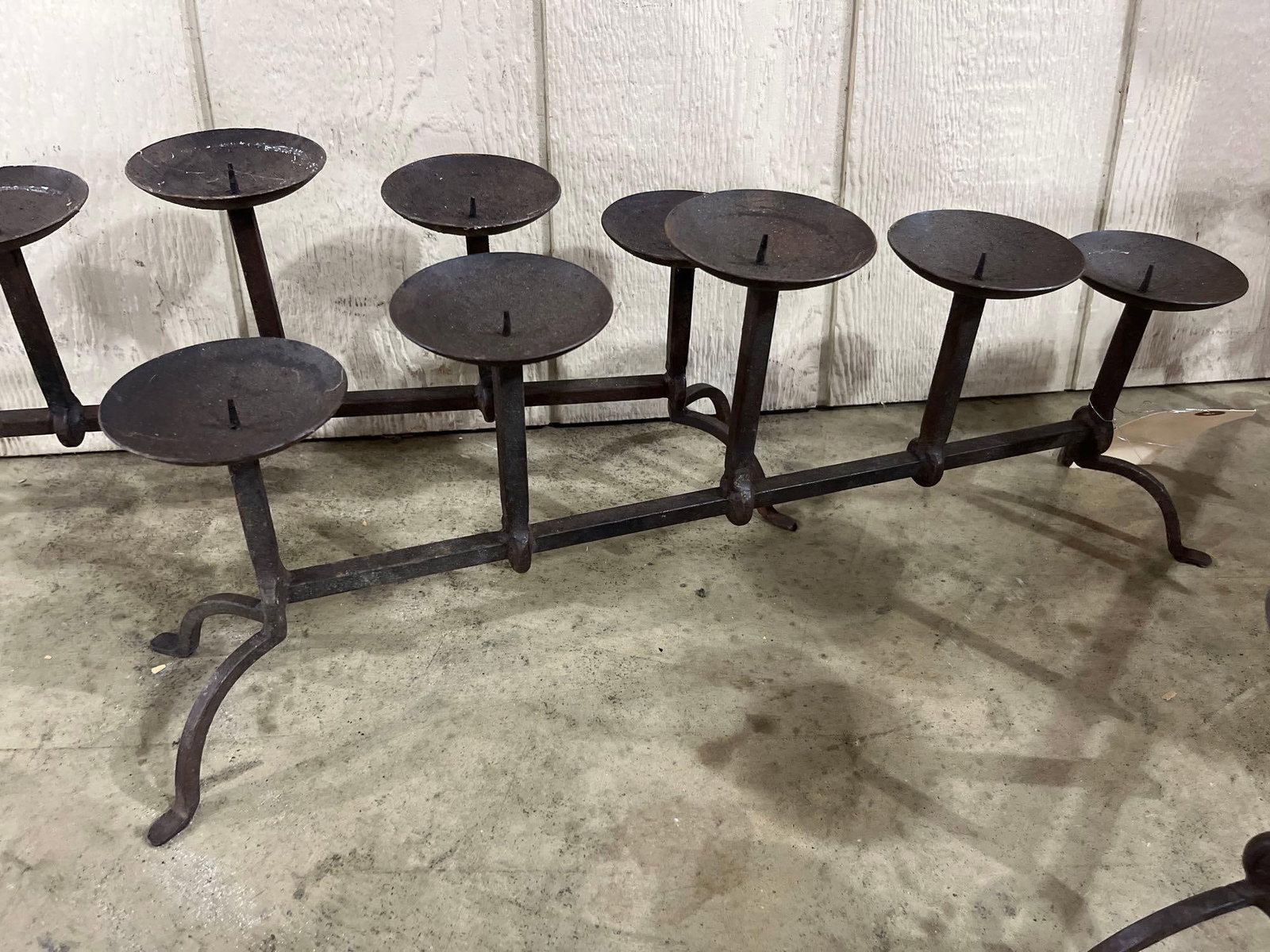 Three Wrought Iron Pricket Candelabras - 4