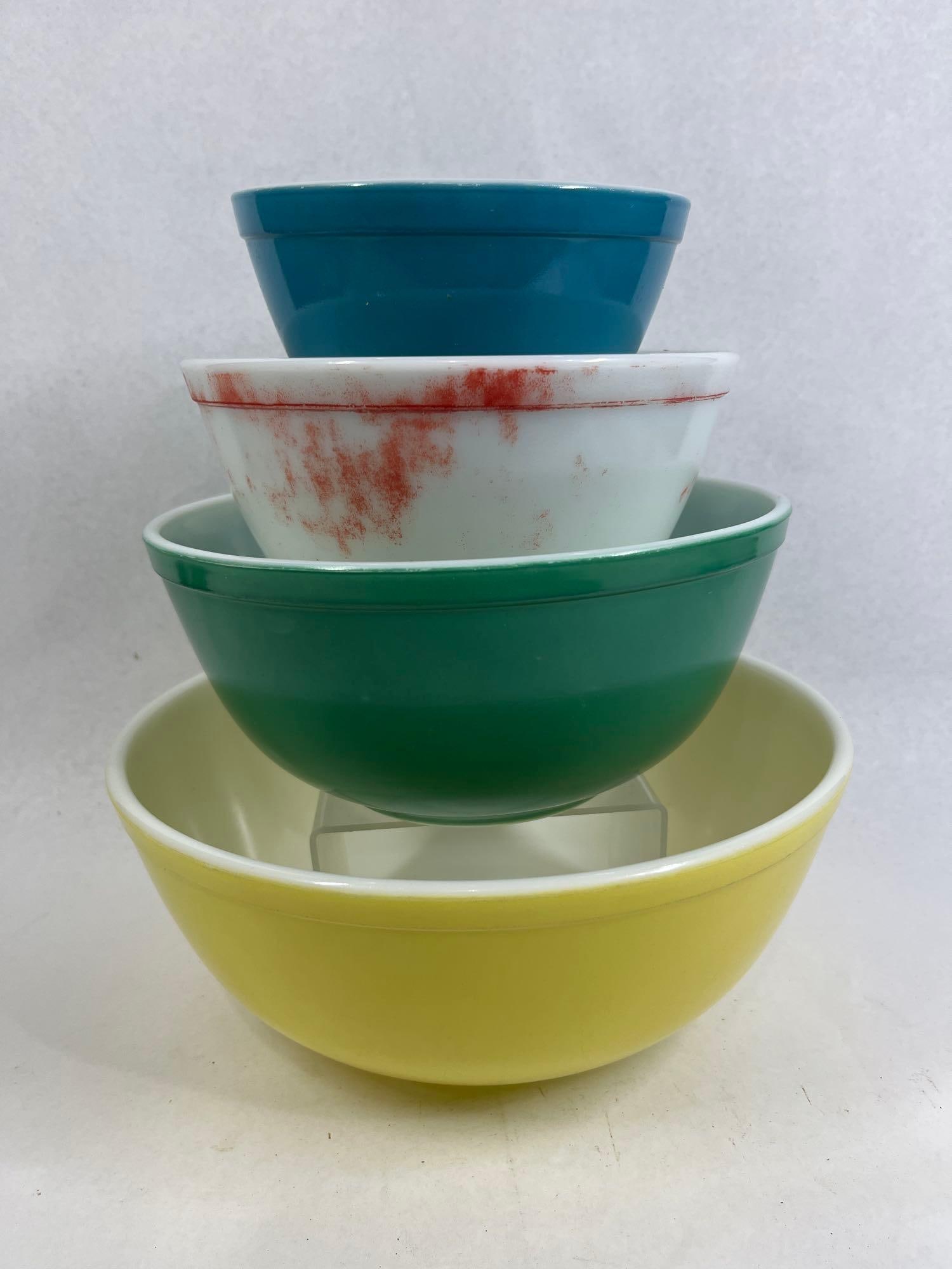 Set 4 Pyrex Style Primary Nesting Bowls (1 of 6)