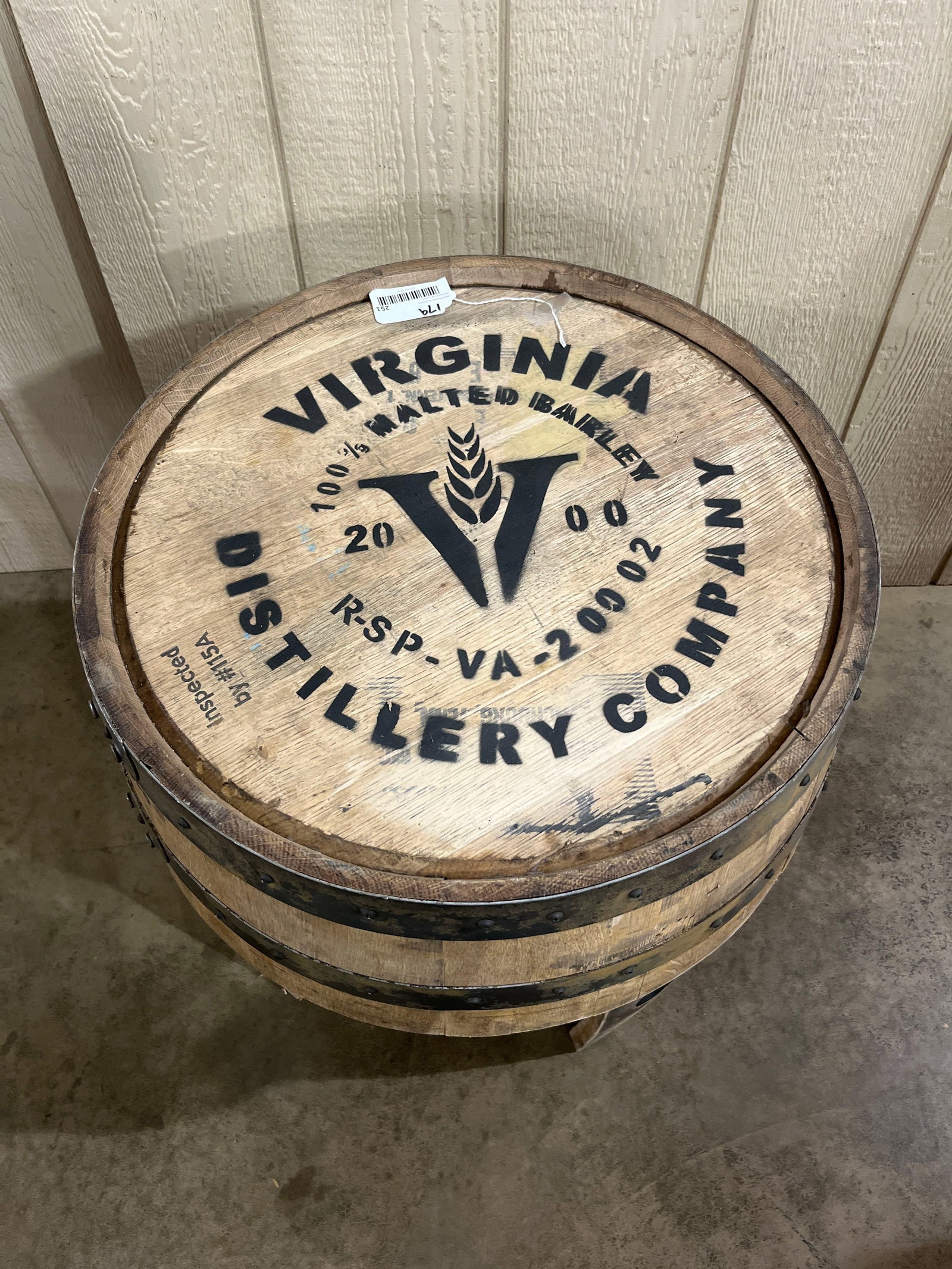 Va. Distillery Oak Barrel Side Table - 2