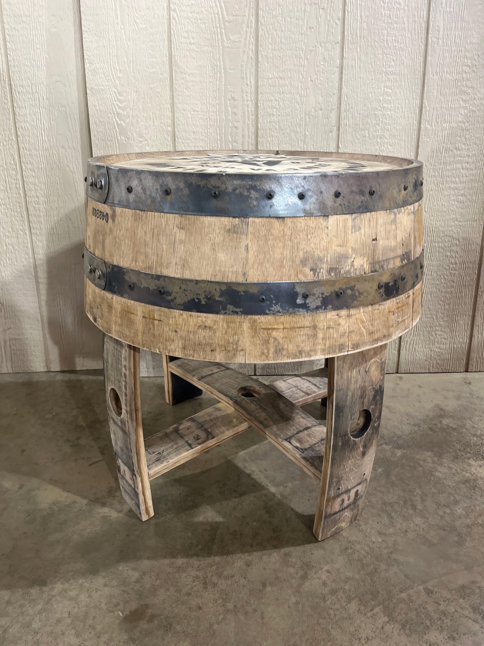 Va. Distillery Oak Barrel Side Table - 3