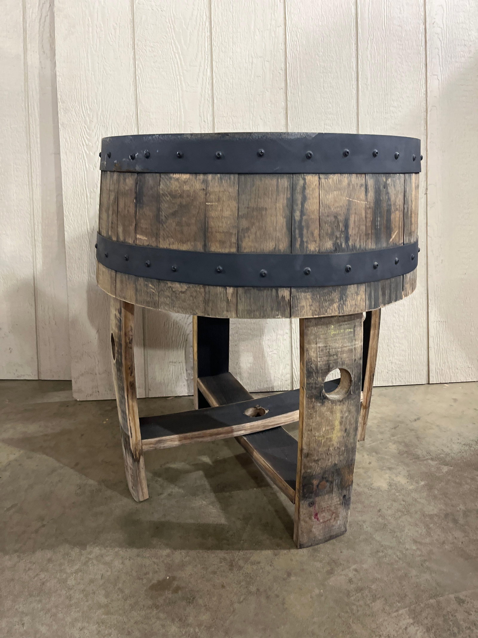Va. Distillery Oak Barrel Side Table - 2