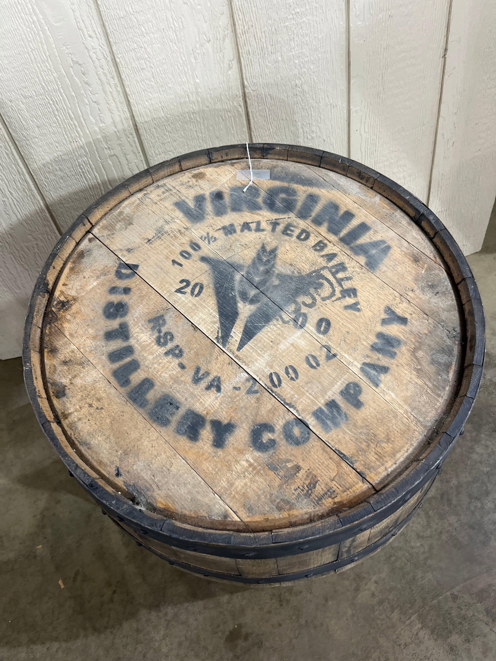 Va. Distillery Oak Barrel Side Table - 3