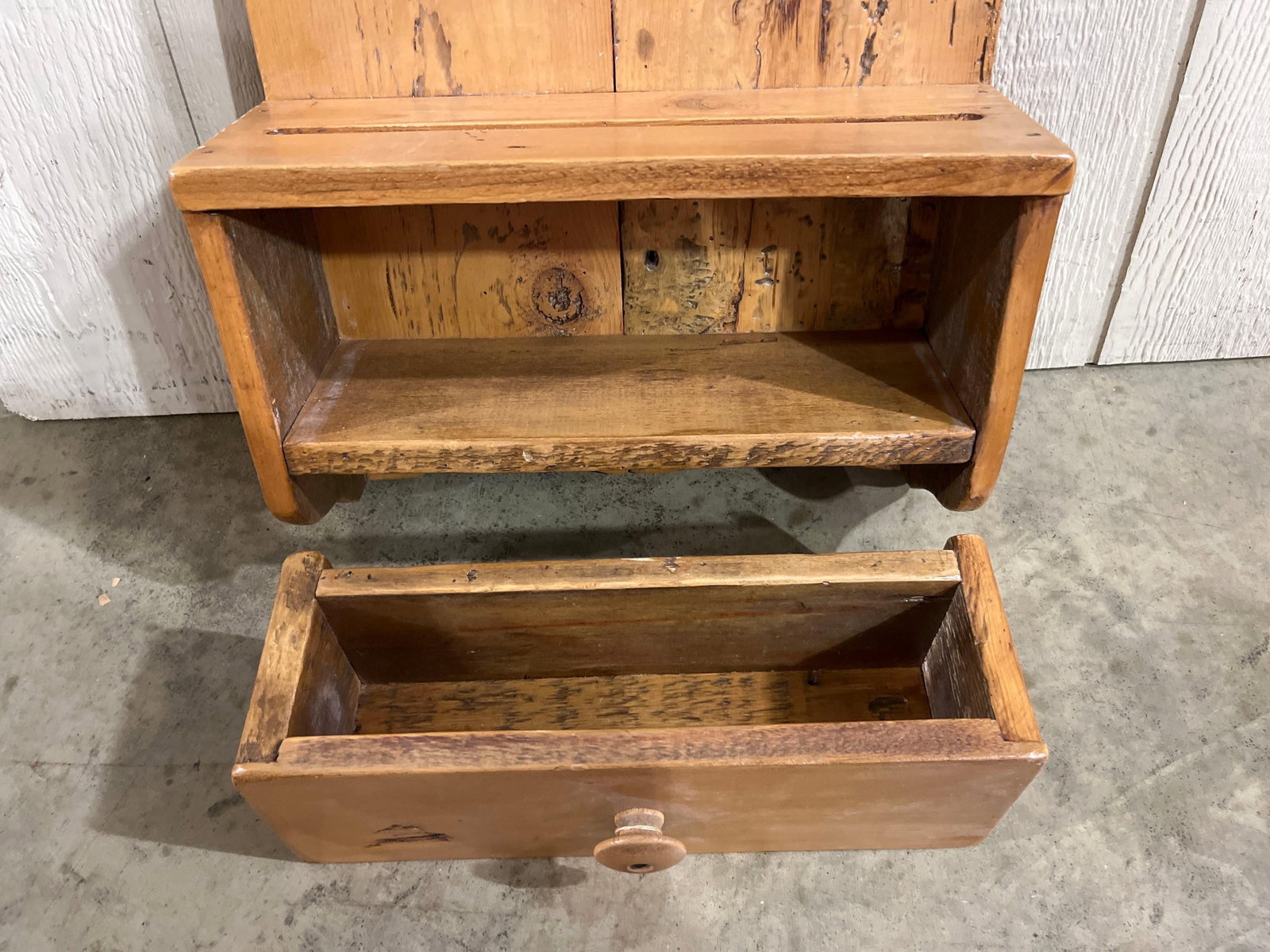 Schuler Pine Primitive Shelf w/ Drawer - 2