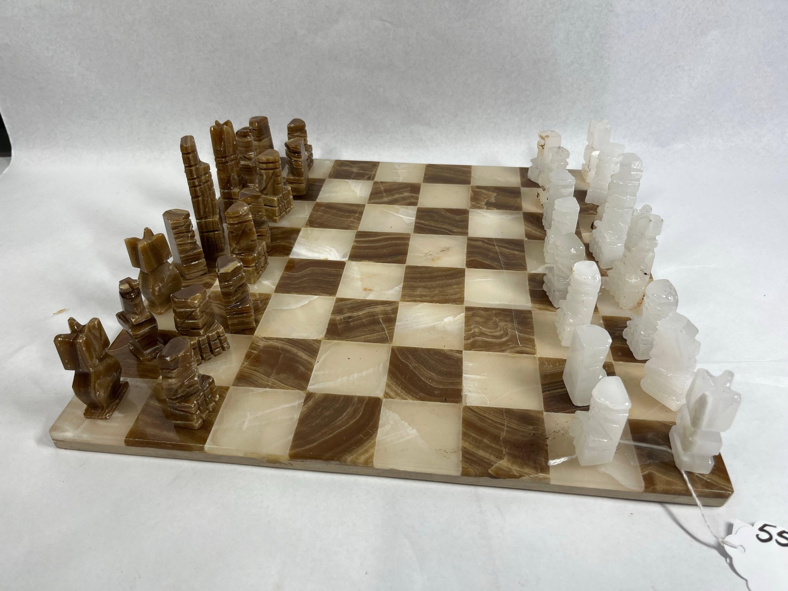 Aztec Onyx & Marble Chess Set w/ Board (1 of 5)