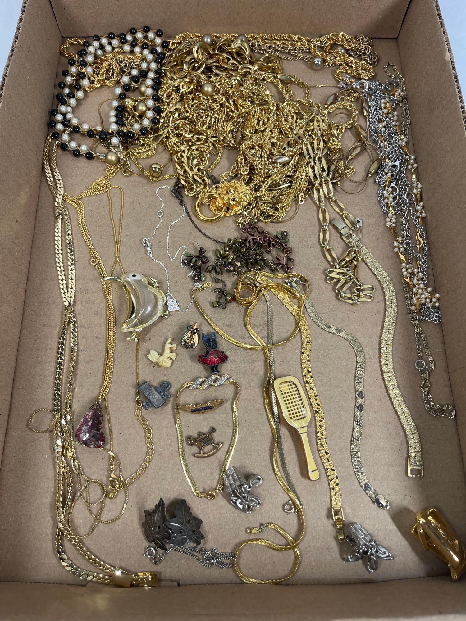 Costume Jewelry w/ Pins & Chains (1 of 5)