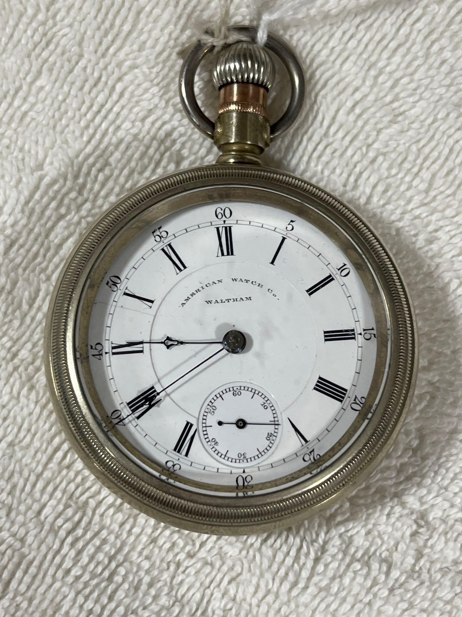 American Watch Co Waltham Pocket Watch: Signed Appleton Tracy Co. Serial number 2720141. Not currently running 