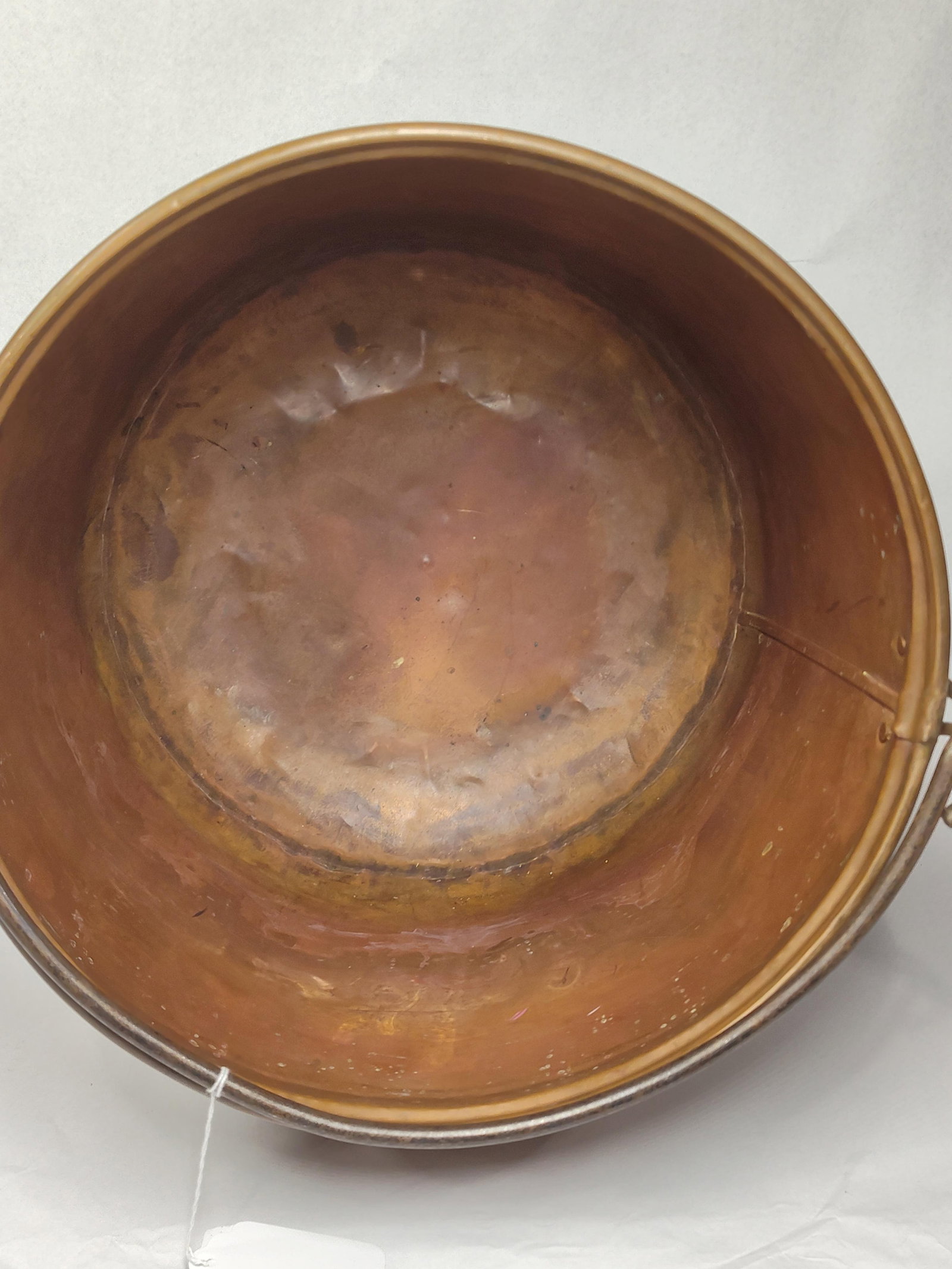 Antique Copper Cauldron w/ Swing Handle - 3