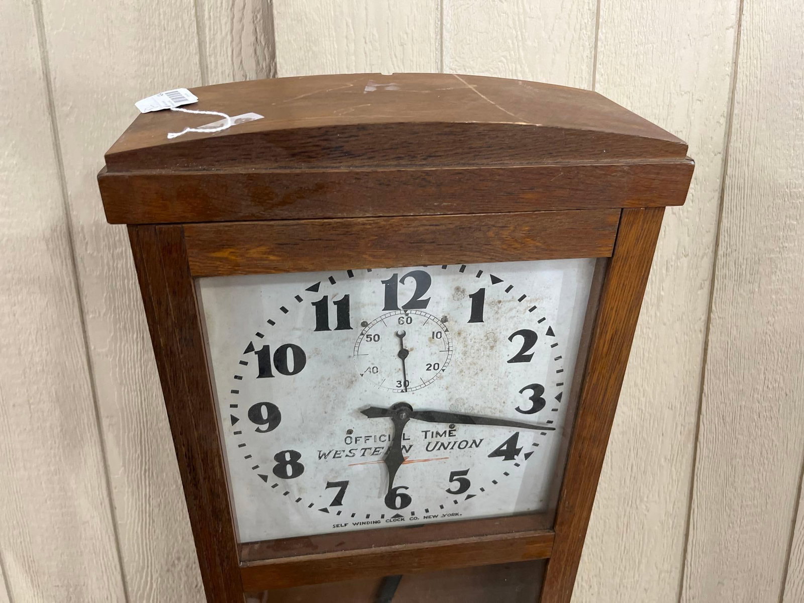 Western Union Oak Wall Regulator Clock - 5
