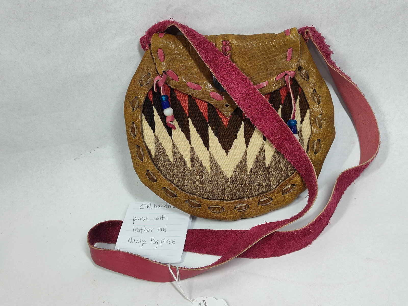 Southwest Leather Bag w/ Buffalo Concho (1 of 5)
