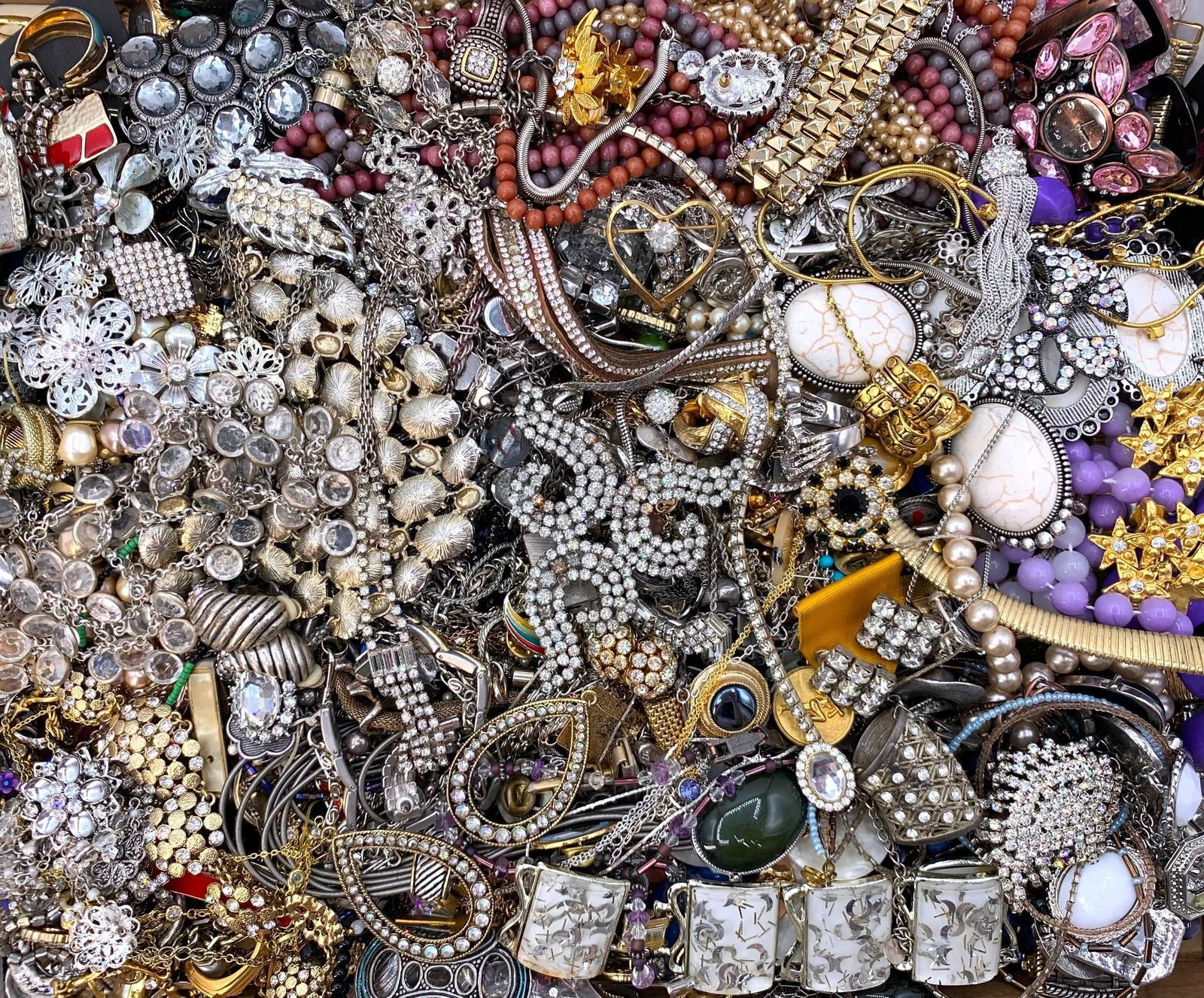 11 POUNDS of Glittering Vintage Costume Jewelry (1 of 7)
