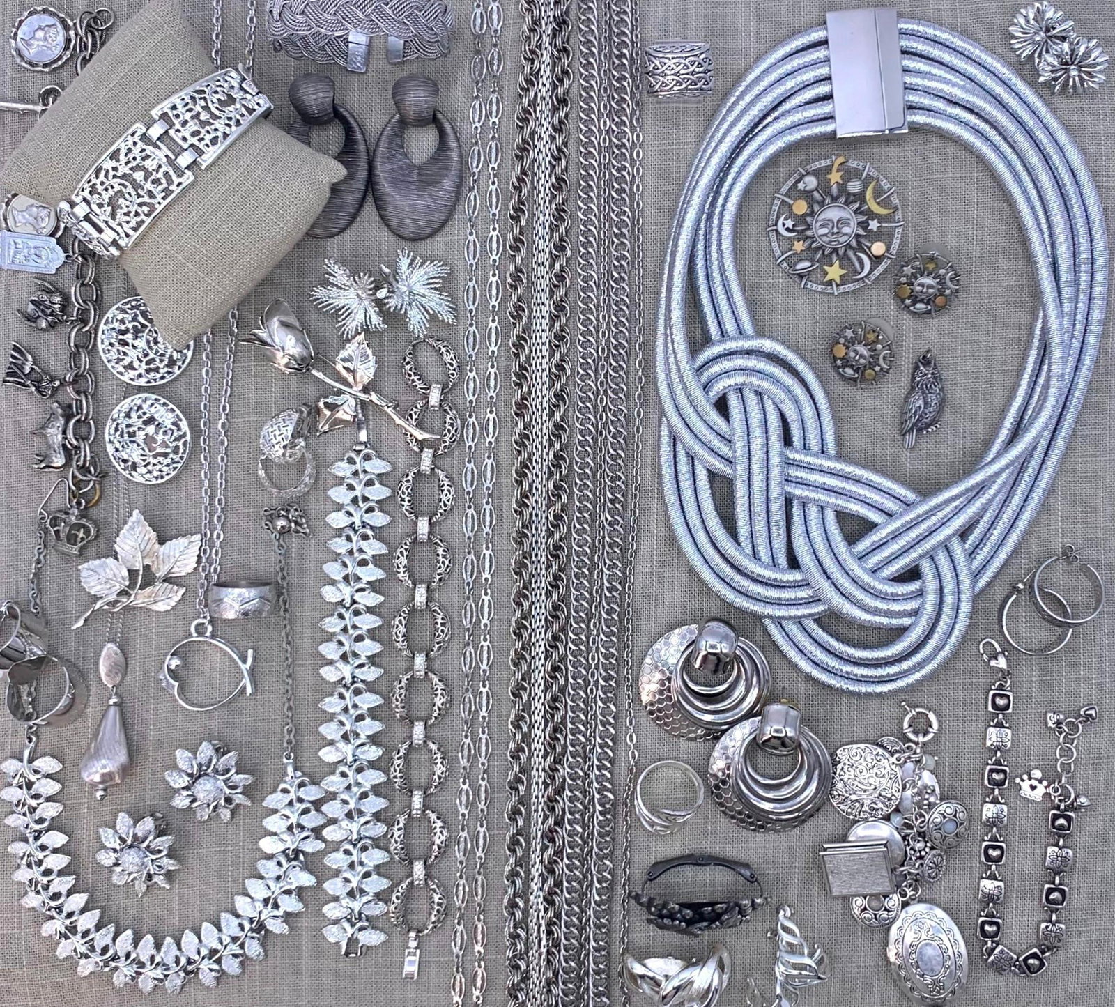 45 pc Vintage Park Lane, Sarah Cov, Napier, J.J., Brighton, Silver Costume Jewelry Collection (1 of 16)
