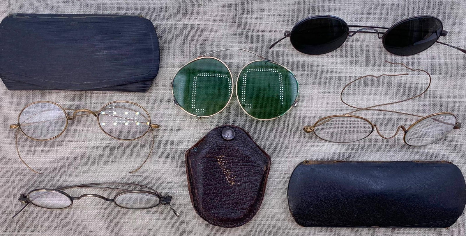 Antique Victorian to Vintage Smoke Glass Sunglasses & Spectacle Collection (1 of 16)