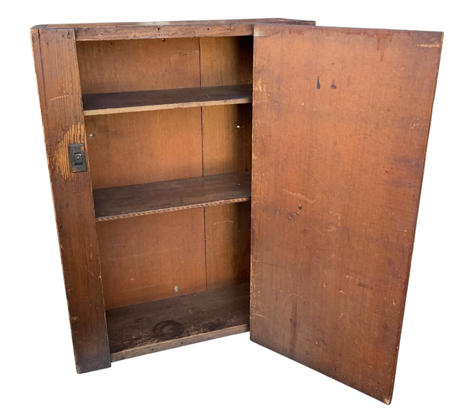 Antique Primitive 3 Shelf Farmhouse Wall or Table Top Small 25 inch Wooden Storage Cupboard (1 of 8)