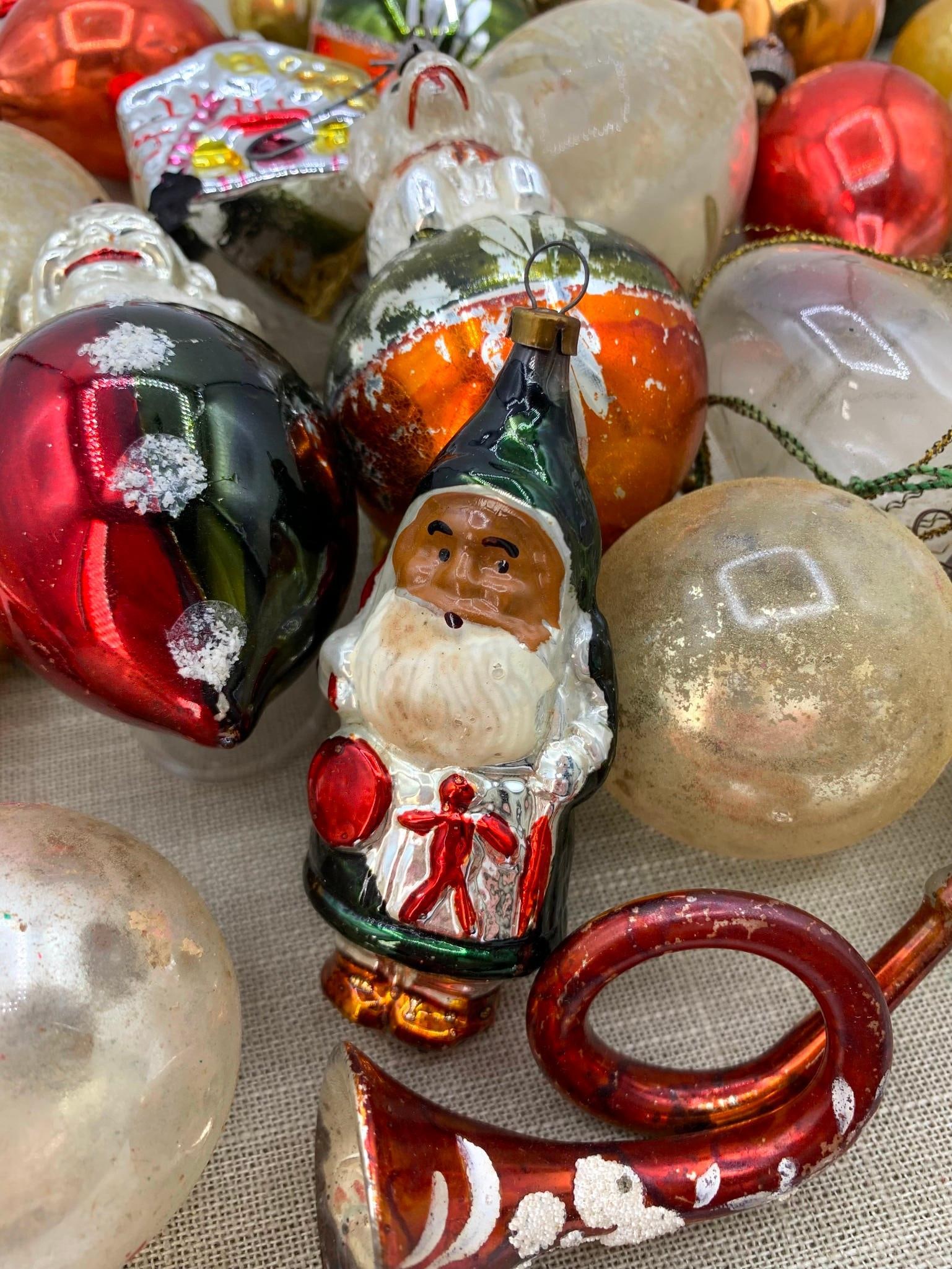 29 pc Antique to Vintage Gothic Black, Spiced Cinnamon, Garnet Mercury Glass Christmas Ornaments (1 of 13)