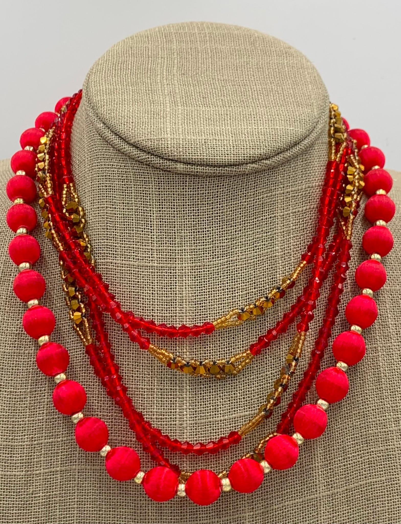 Bold 26 pc Vintage Ruby Red Jewelry Collection - 12