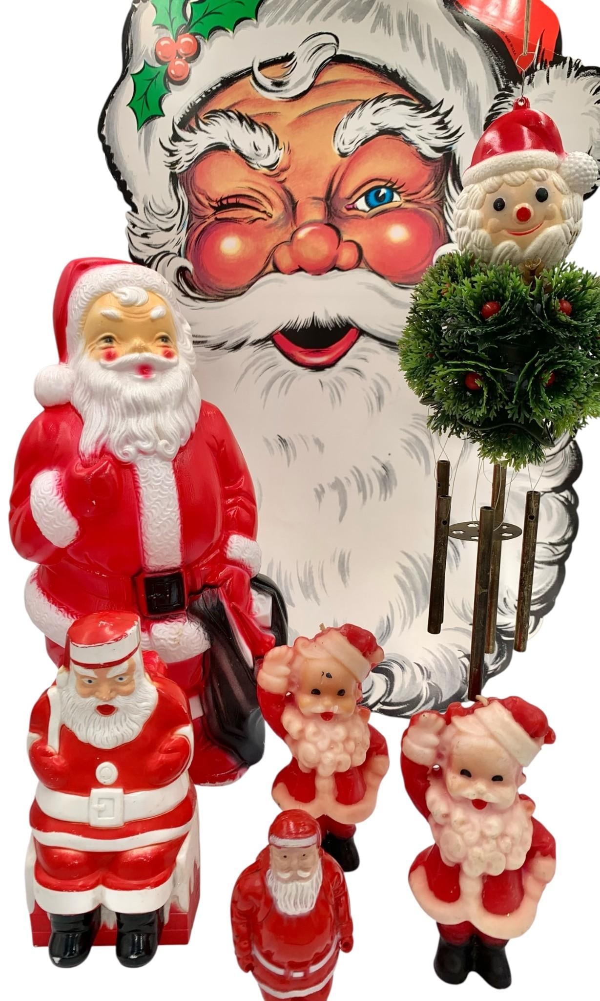7 Mid Century Vintage Santa Claus Holiday Decorations (1 of 11)